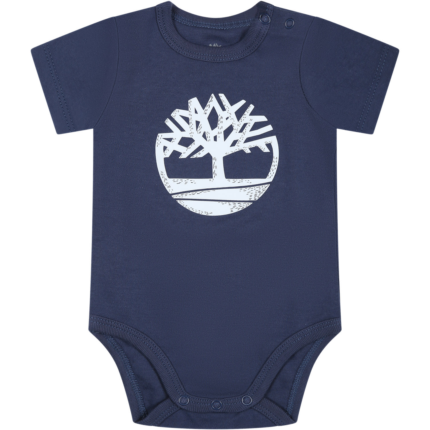 Timberland Blue Bodysuit Set For Baby Boy With Logo italist