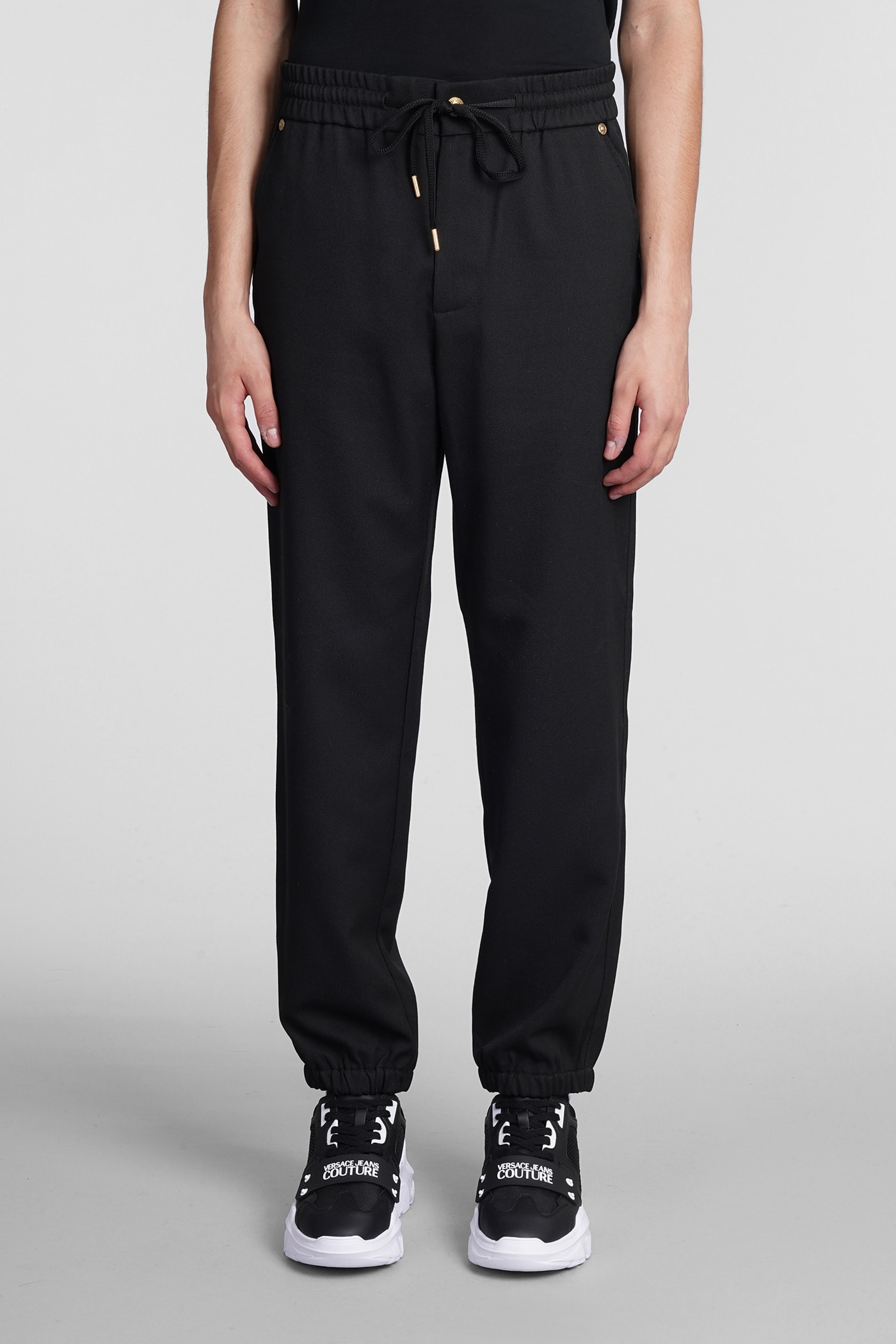 【関税込み】Versace Jeans Couture ブラック ルーシュ レギンス VERSACE JEANS COUTURE | Black Men's Casual Pants | YOOX