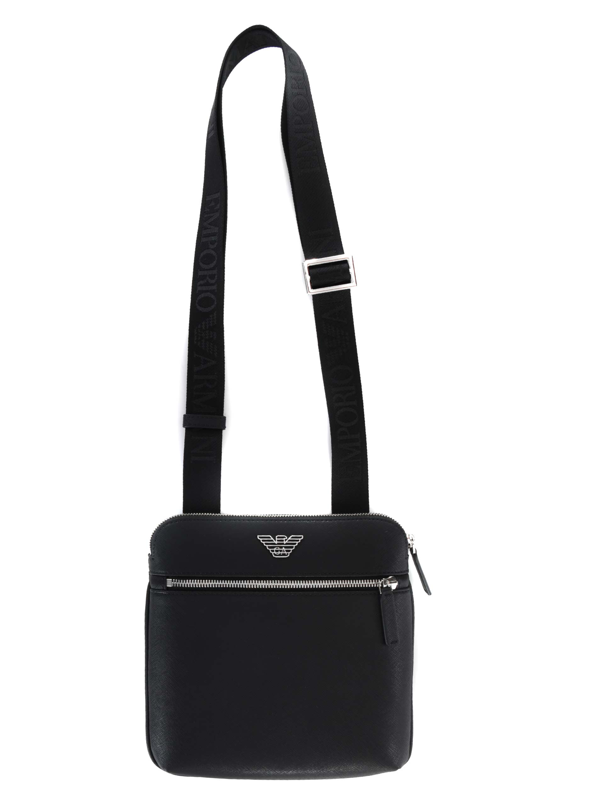 ショルダーバッグ EMPORIO ARMANI Men Shoulder bag Black EM001574AF1 UC001 Flat, tumbled leather shoulder bag | Emporio Armani