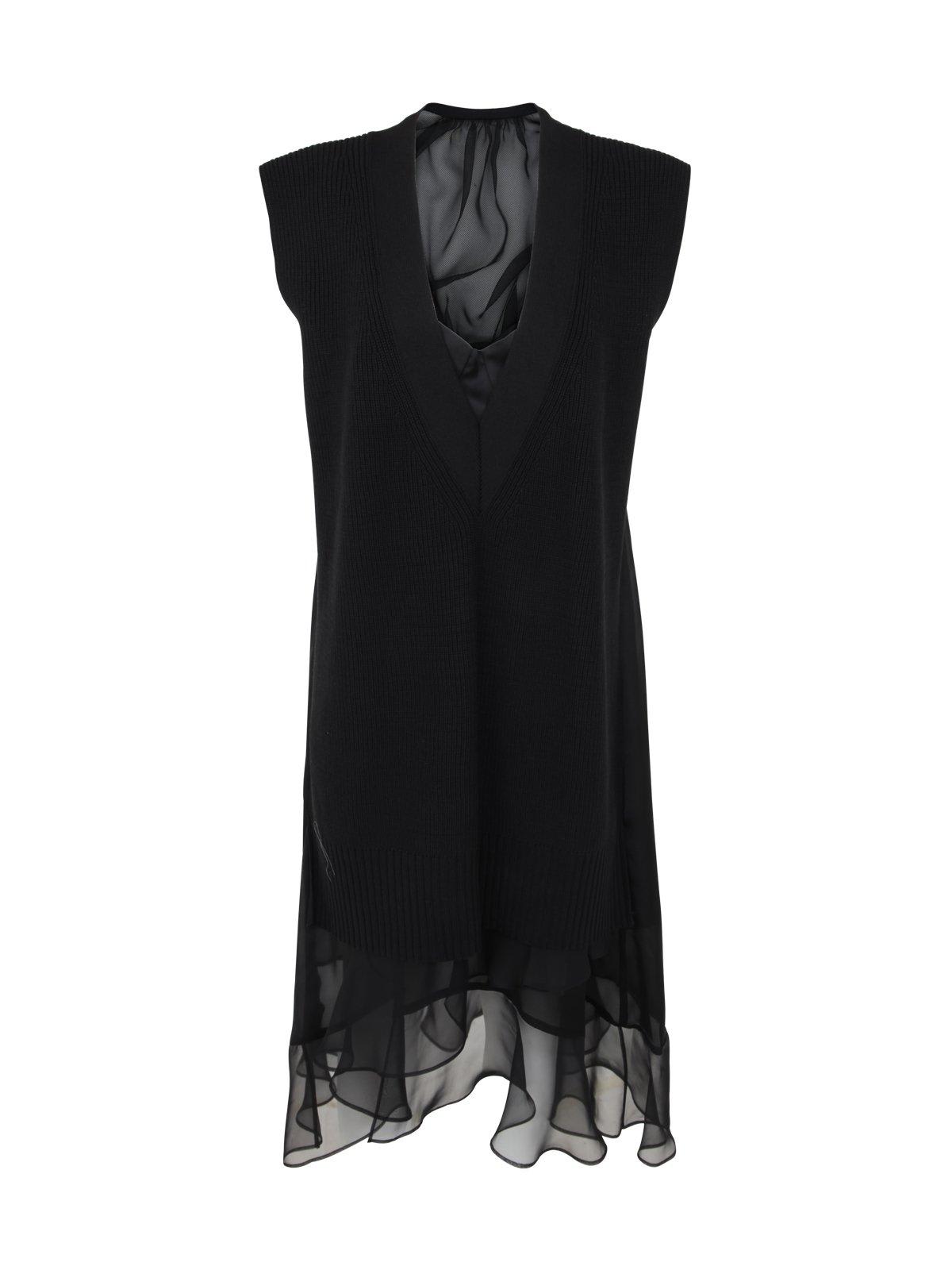 v-neck sheer detailed dress