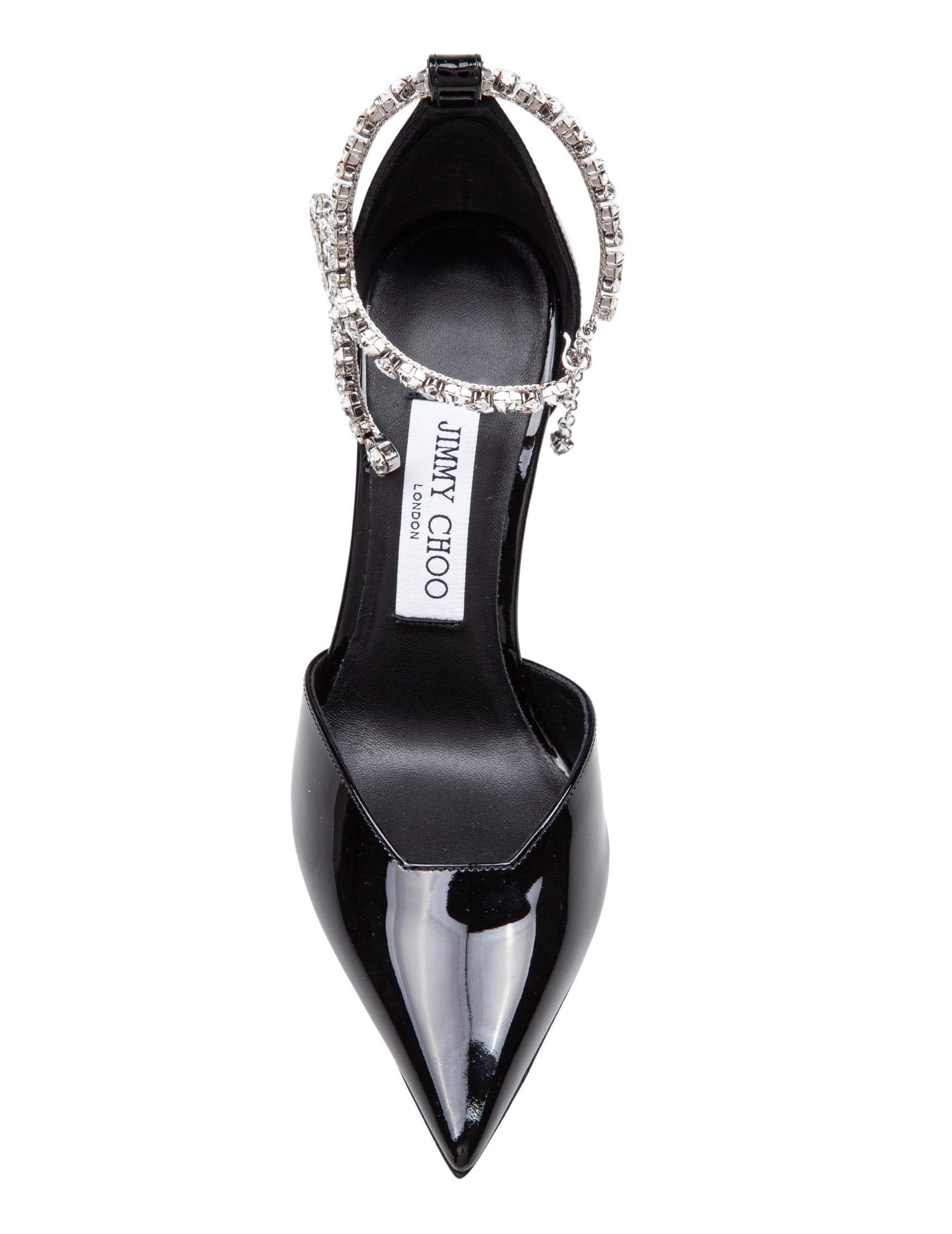 ◆正規品・新品◆Jimmy Choo Stevie 100 Patent Leather Sandal Jimmy Choo Stevie 100 Patent Leather Sandal With Crystal
