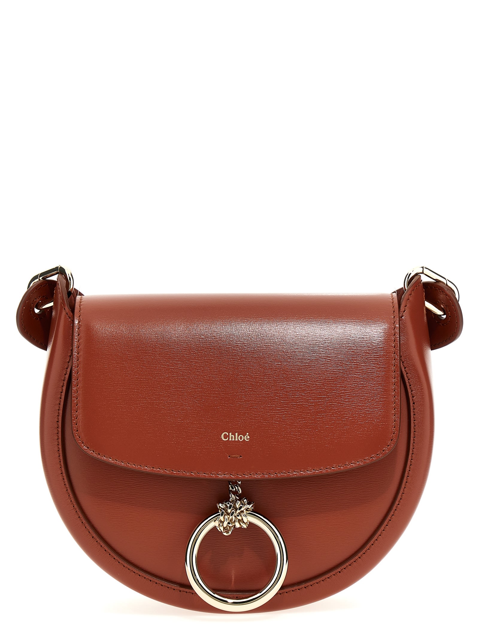 CHLOE Tess Hobo Calfskin Leather Crossbody Bag Camel