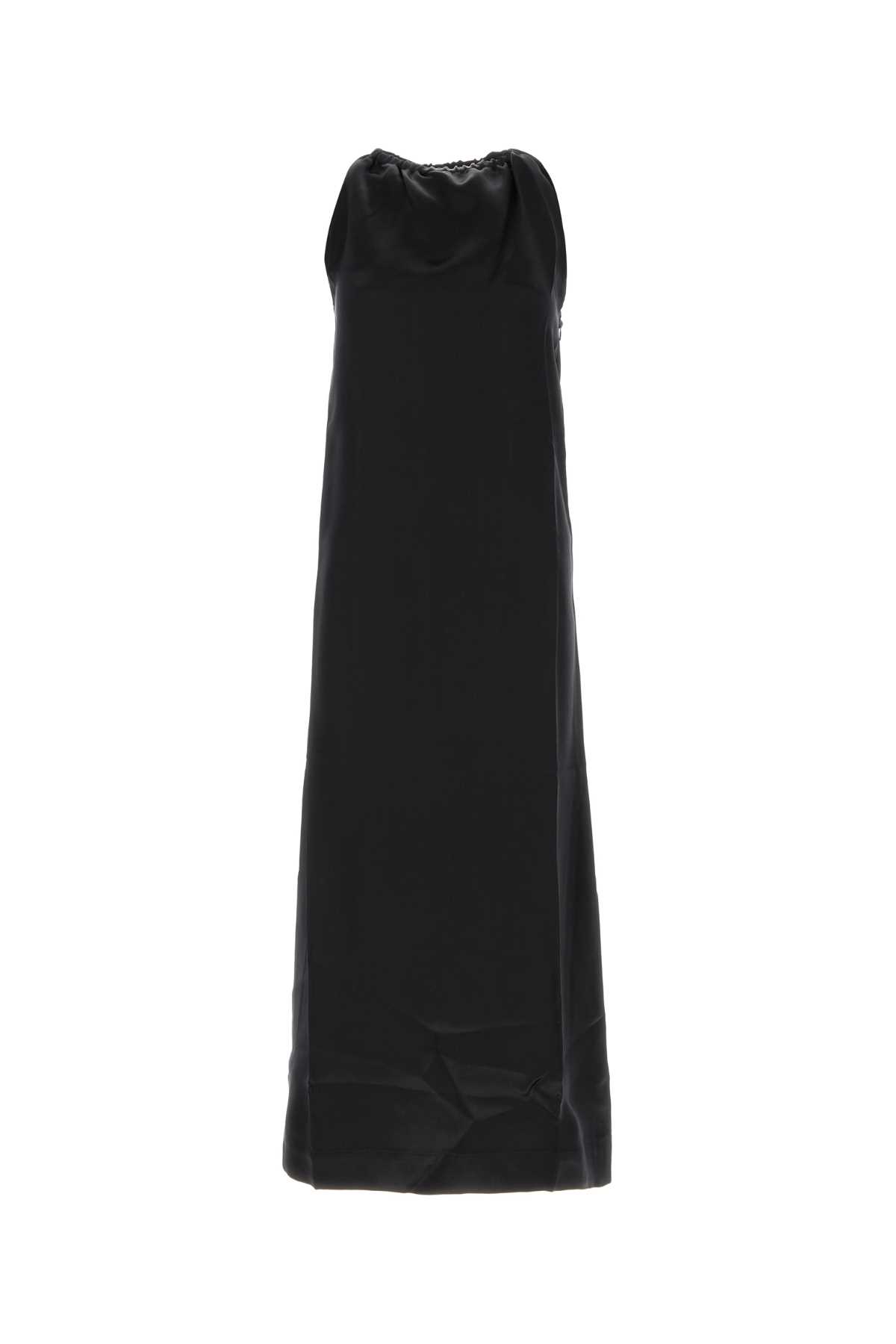 black satin morene dress