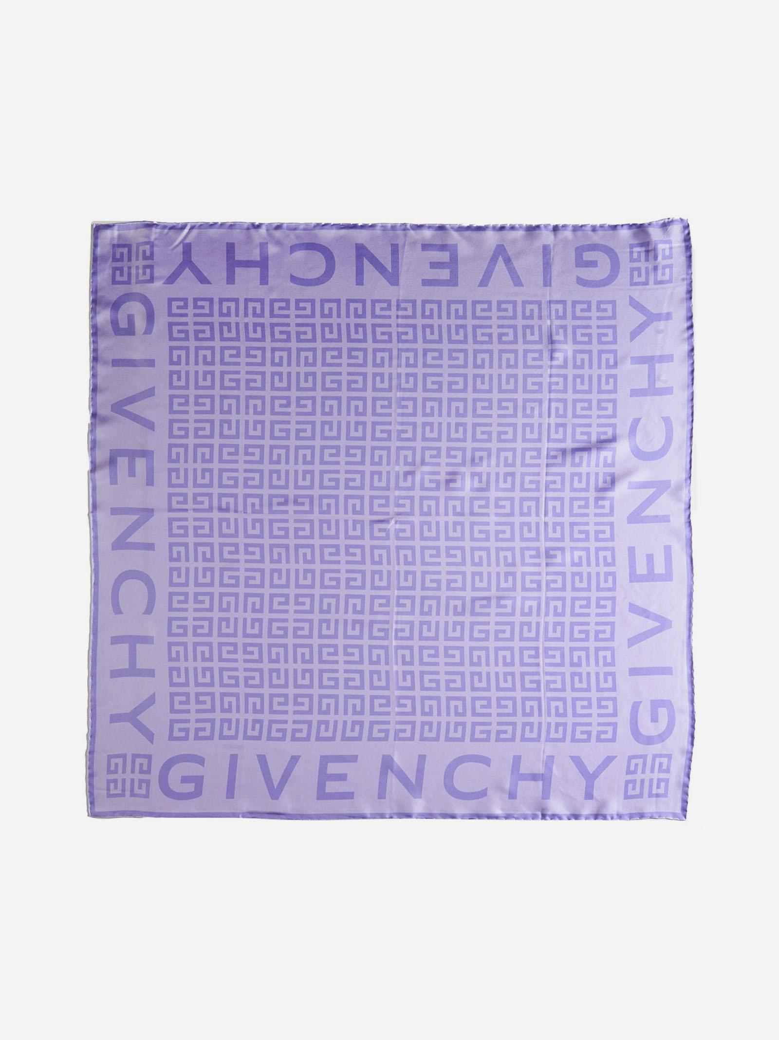 Givenchy 4g Monogram Silk Square Scarf in Purple