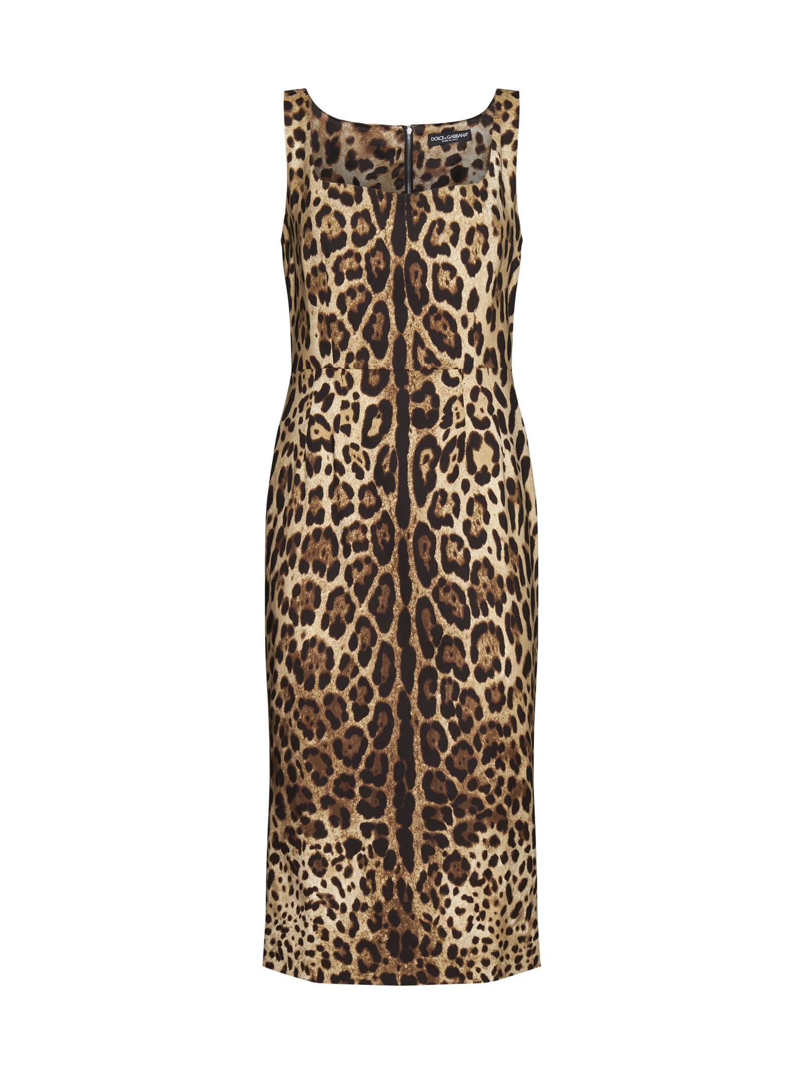 animal print back zip sleeveless dress