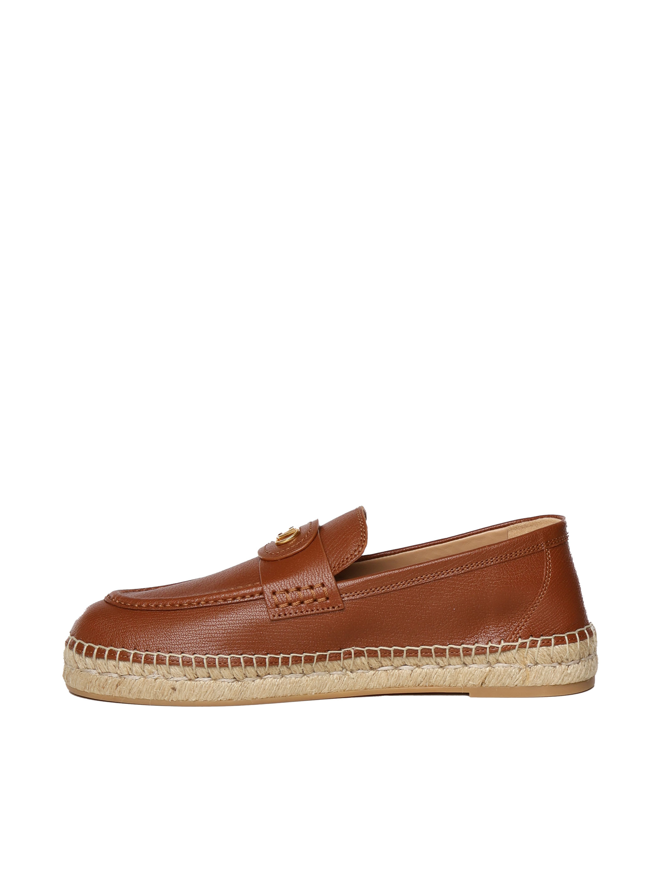 サンダル VALENTINO GARAVANI Caramel Leather Vlogo Espadrilles Valentino Garavani Caramel Leather Vlogo Espadrilles