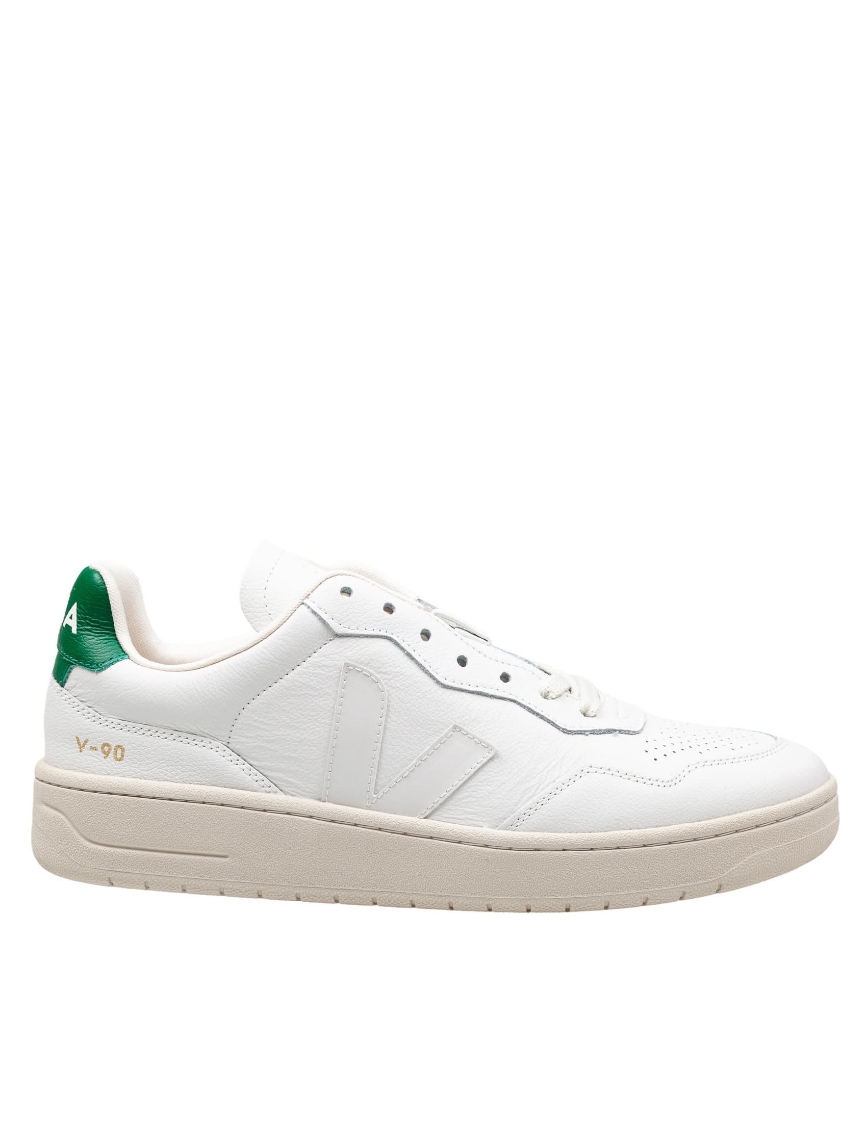 スニーカー VEJA VD2003706U Sneakers v 90 in leather color white/green Veja Sneakers V 90 In Leather Color White/green | italist