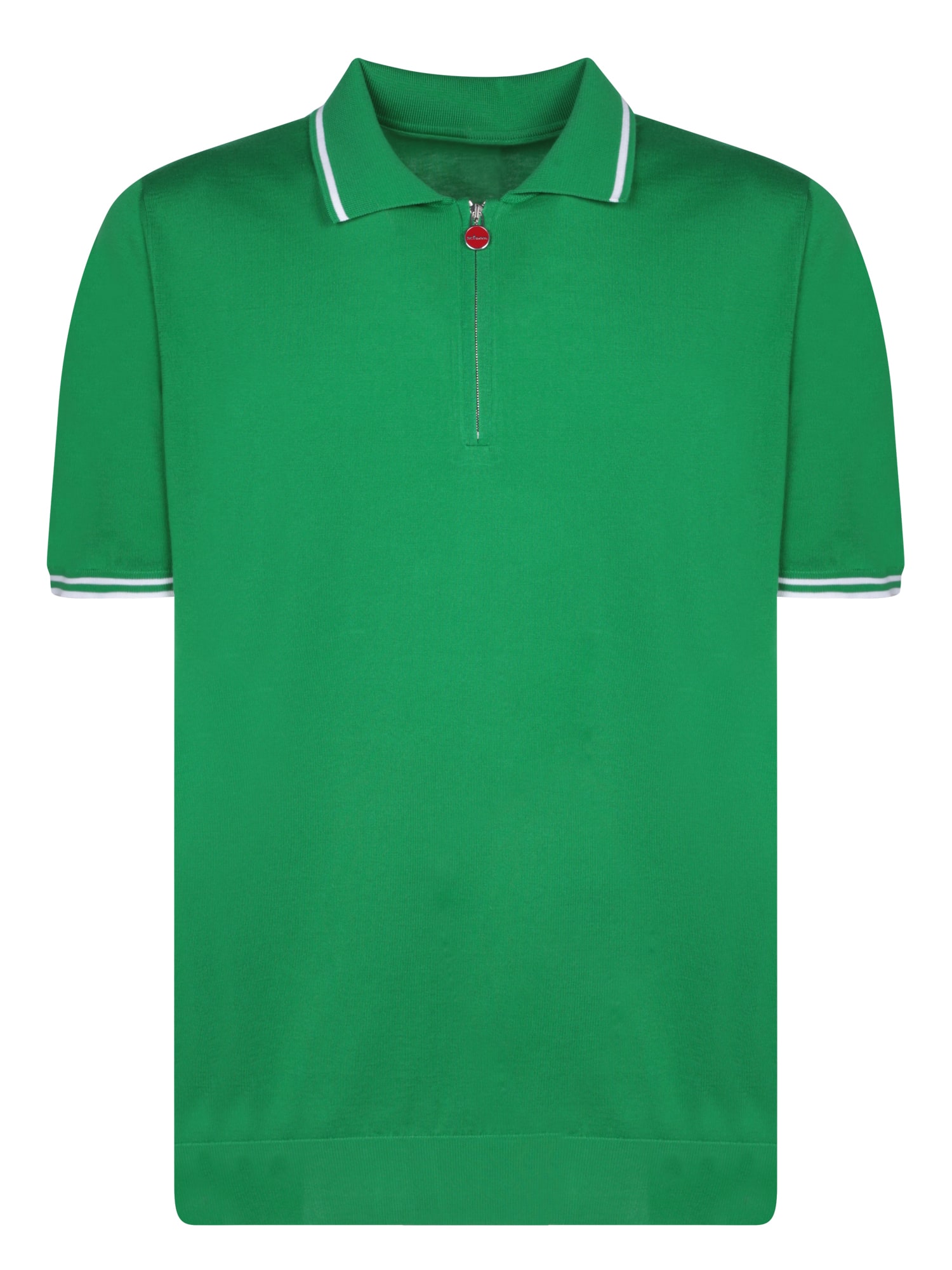 【送料&関税込】Kiton Green Mid-zip Polo Shirt Kiton Green Mid-zip Polo Shirt | italist
