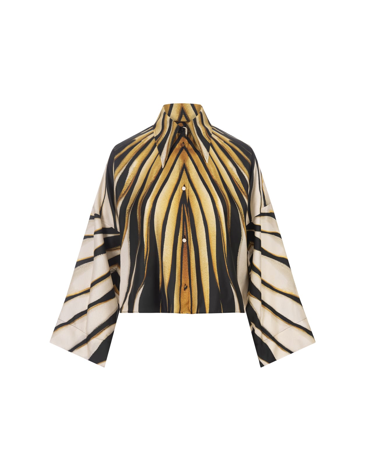 Roberto Cavalli Ray Of Gold Print Silk Shirt | italist