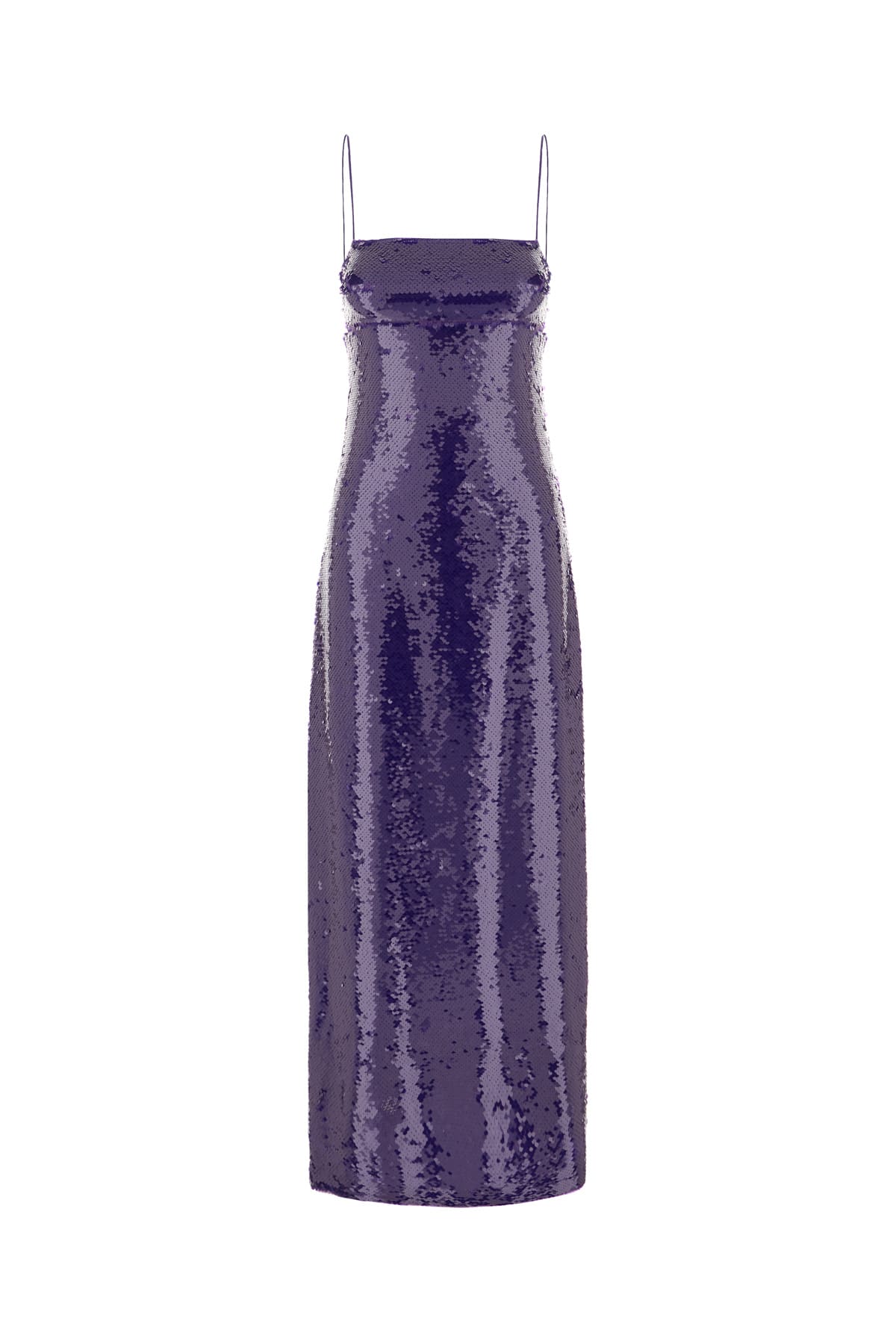 purple sequins long dress