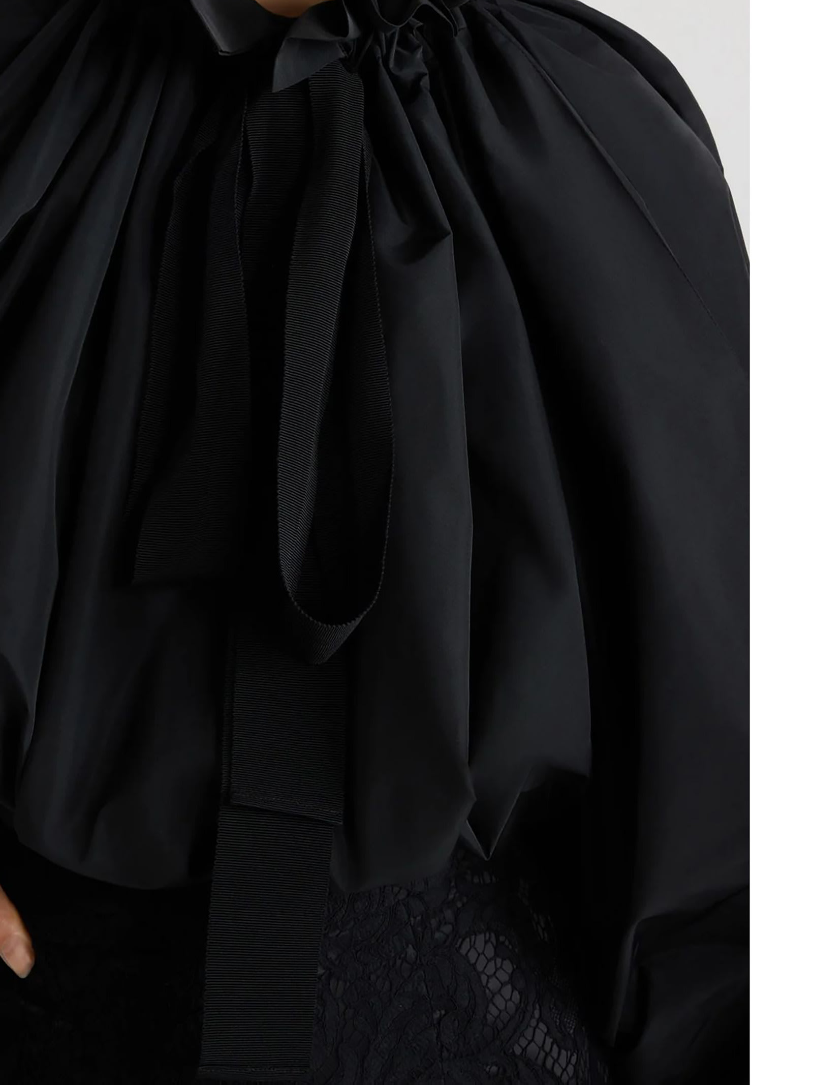 Patou Grosgrain Puff Sleeve Faille Top | italist