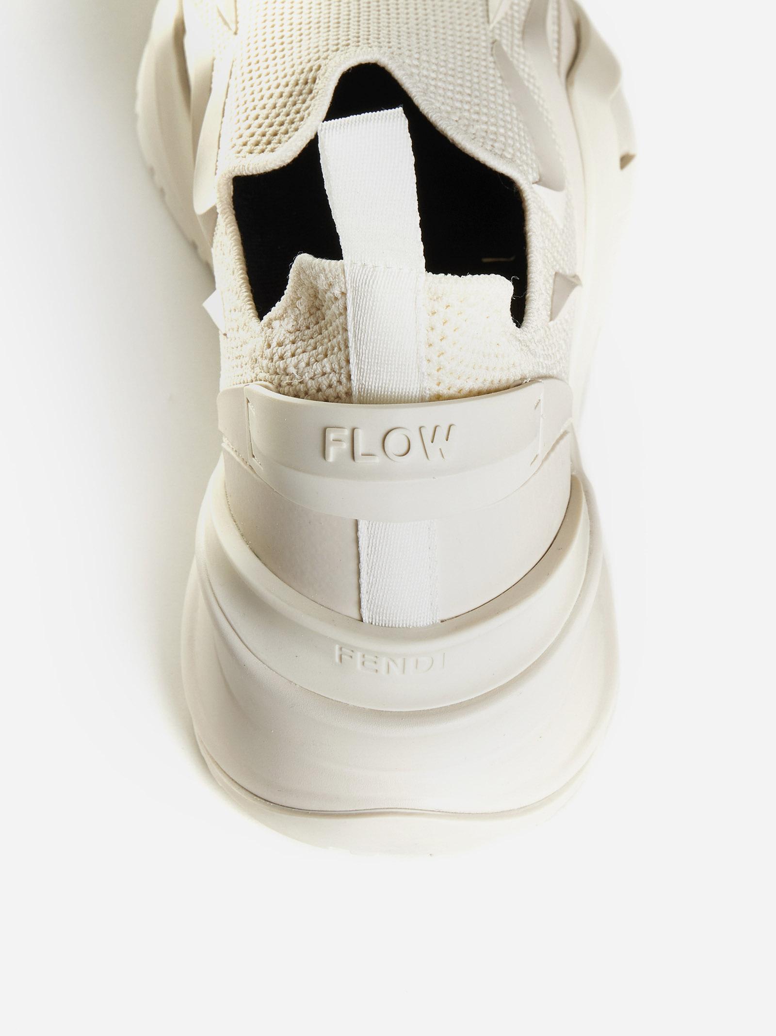 スニーカー FENDI IVORY MESH AND SUEDE FENDI FLOW SNEAKERS Fendi Flow Colorblock Suede Runner Sneakers | Neiman Marcus