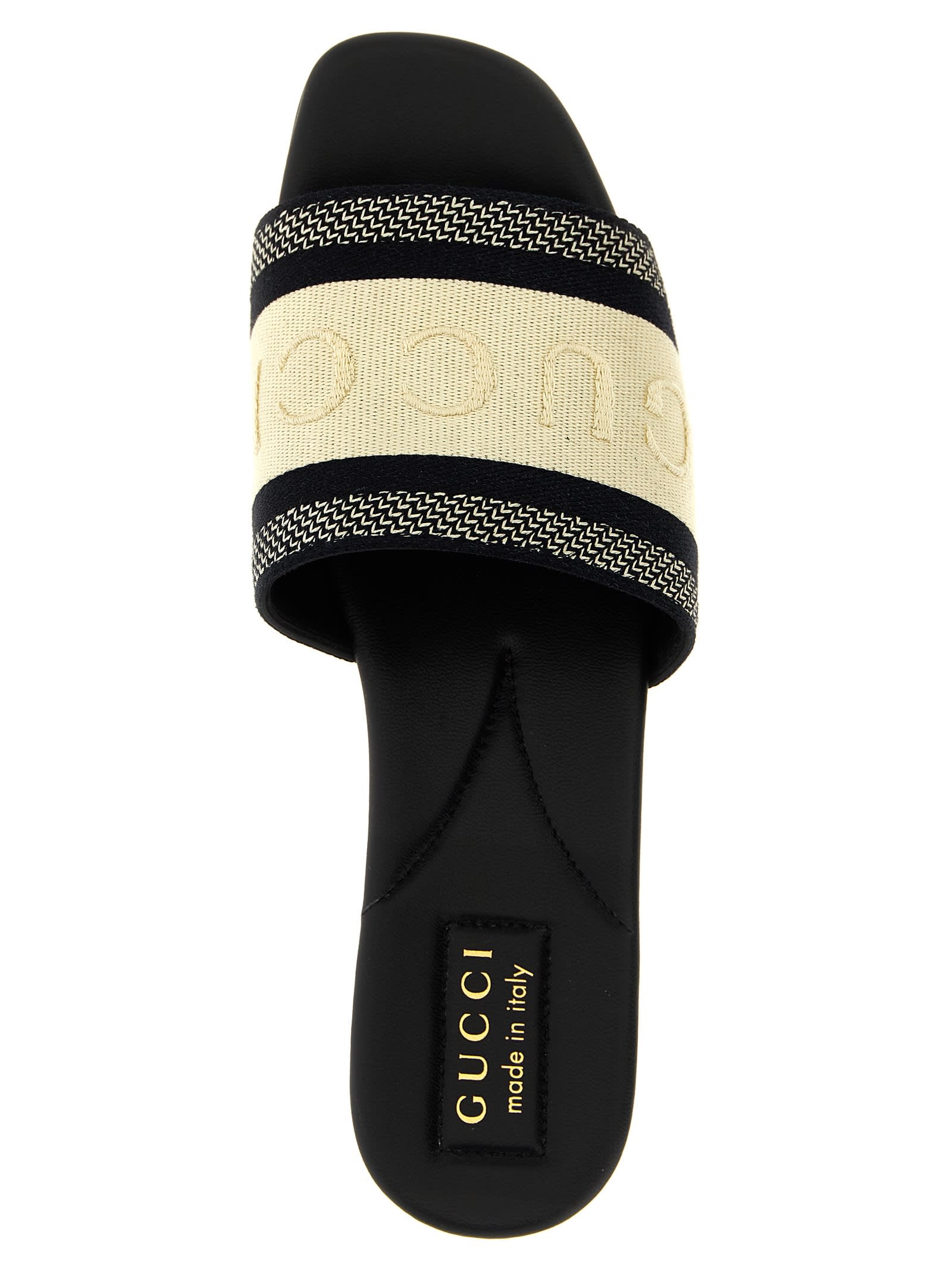 サンダル・ミュール Gucci Logo embroidery sandals Gucci Logo Embroidery Sandals | italist