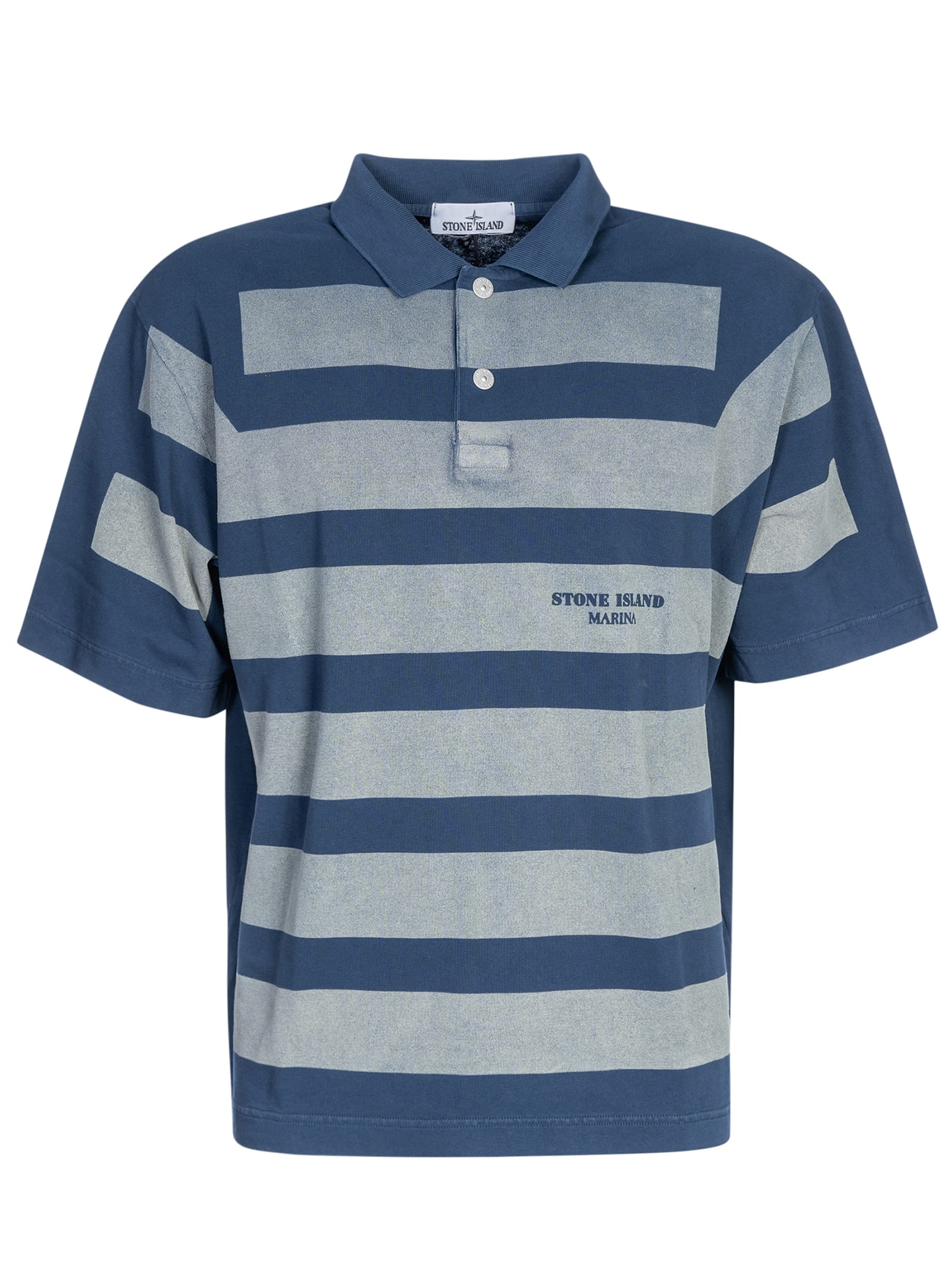 Tシャツ・カットソー STONE  Men Polo Shirts K1S152100219S0057 V0020 BLUE Button Up Performance Polo Shirt