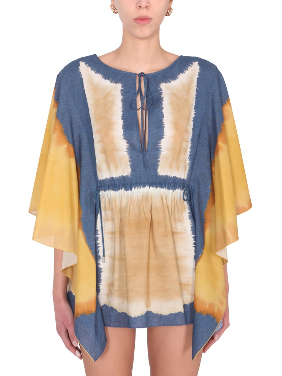 tie dye print caftan