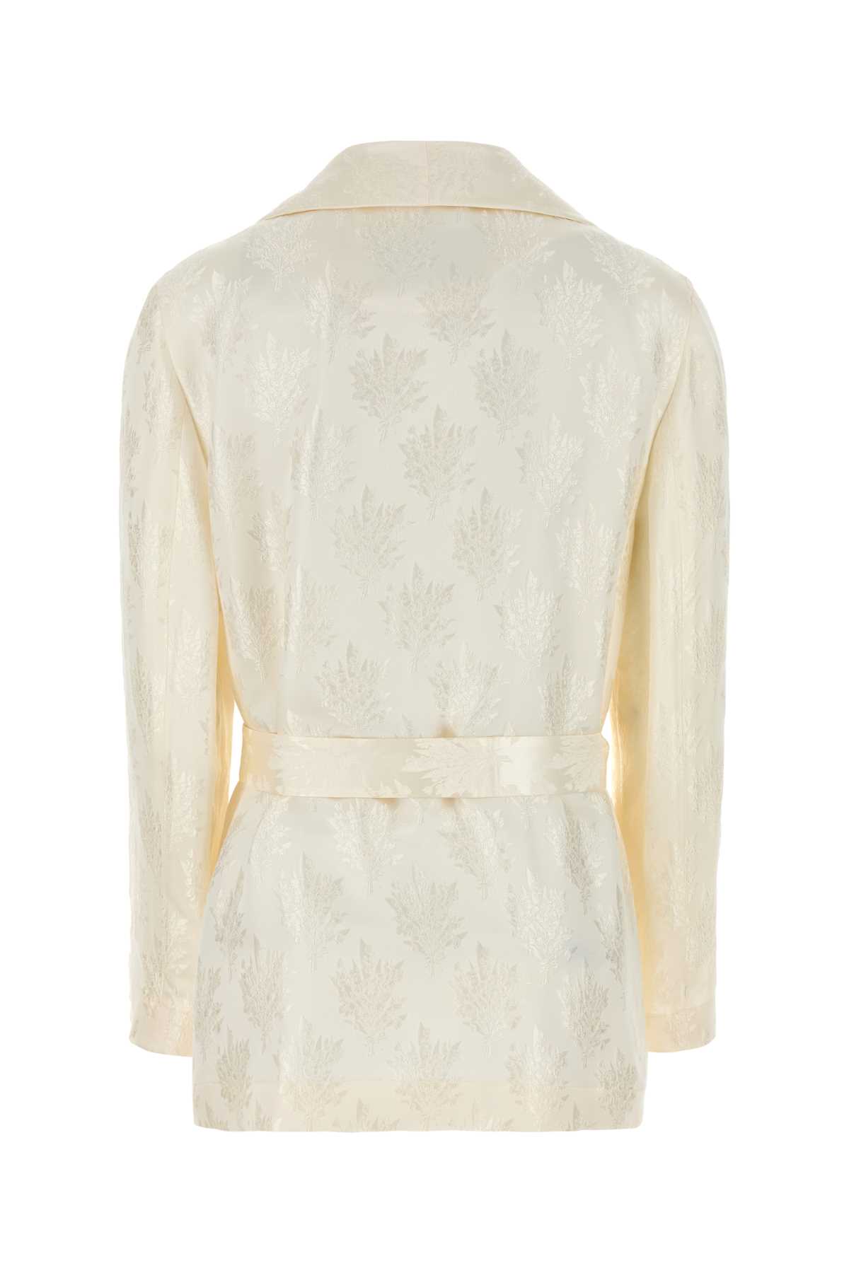 ジャケット FENDI SS25 White silk blazer (FJ7626AQ3G F08QQ) Fendi White Silk Blazer | italist