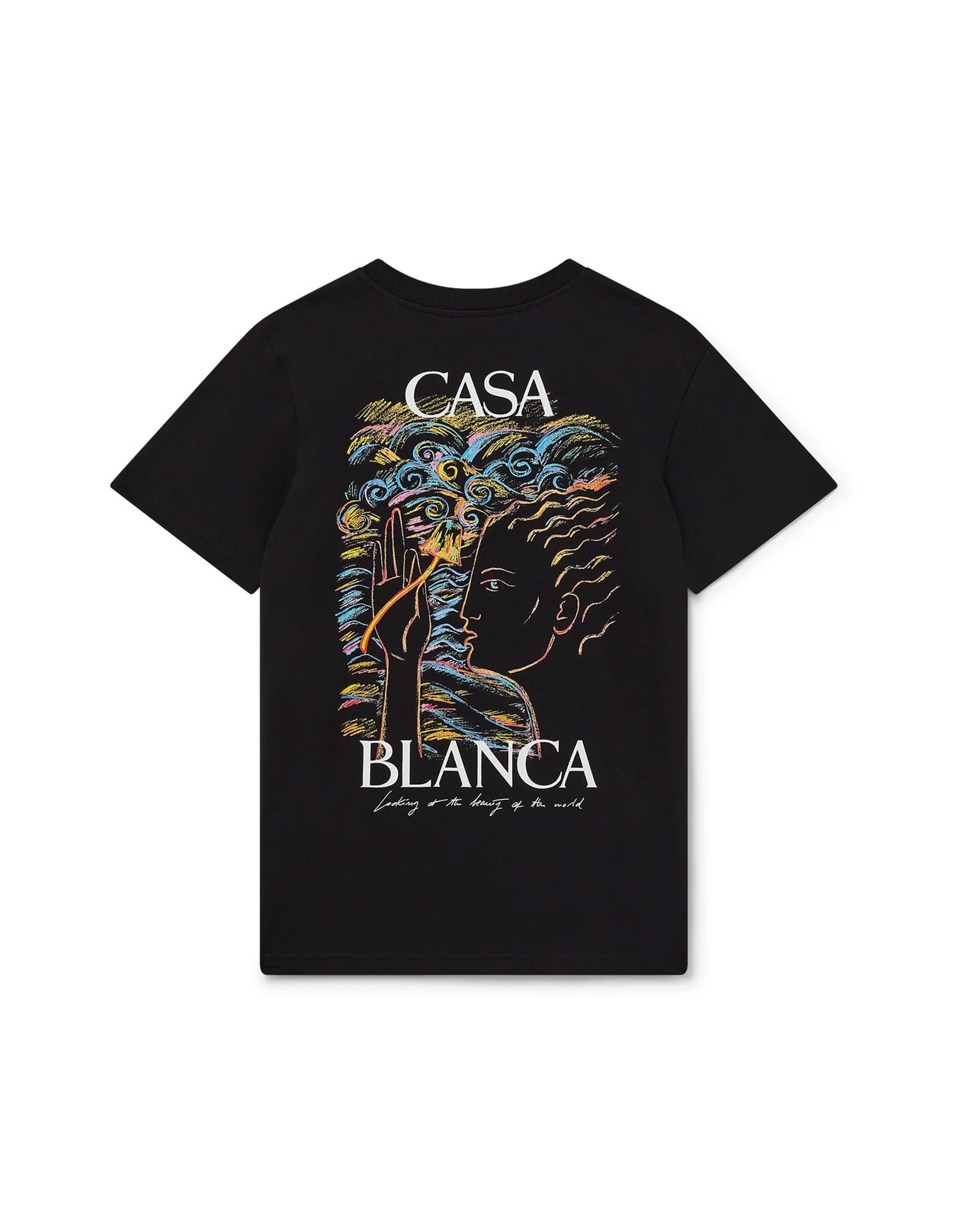 【芸能人着用アイテム】Casablanca Mushroom Goddess Tシャツ Casablanca Mushroom Goddess T-shirt In Black | italist