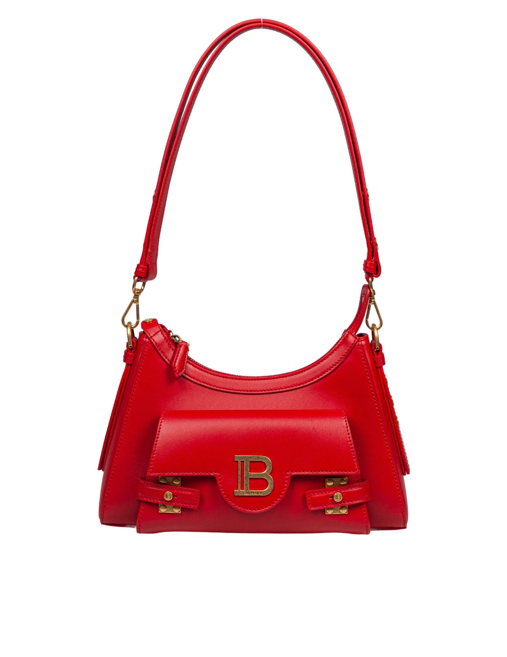 【送料&関税込】Balmain B-buzz Hobo Leather Shoulder Bag Red ae72c14207e765ebdd6e3215291c82