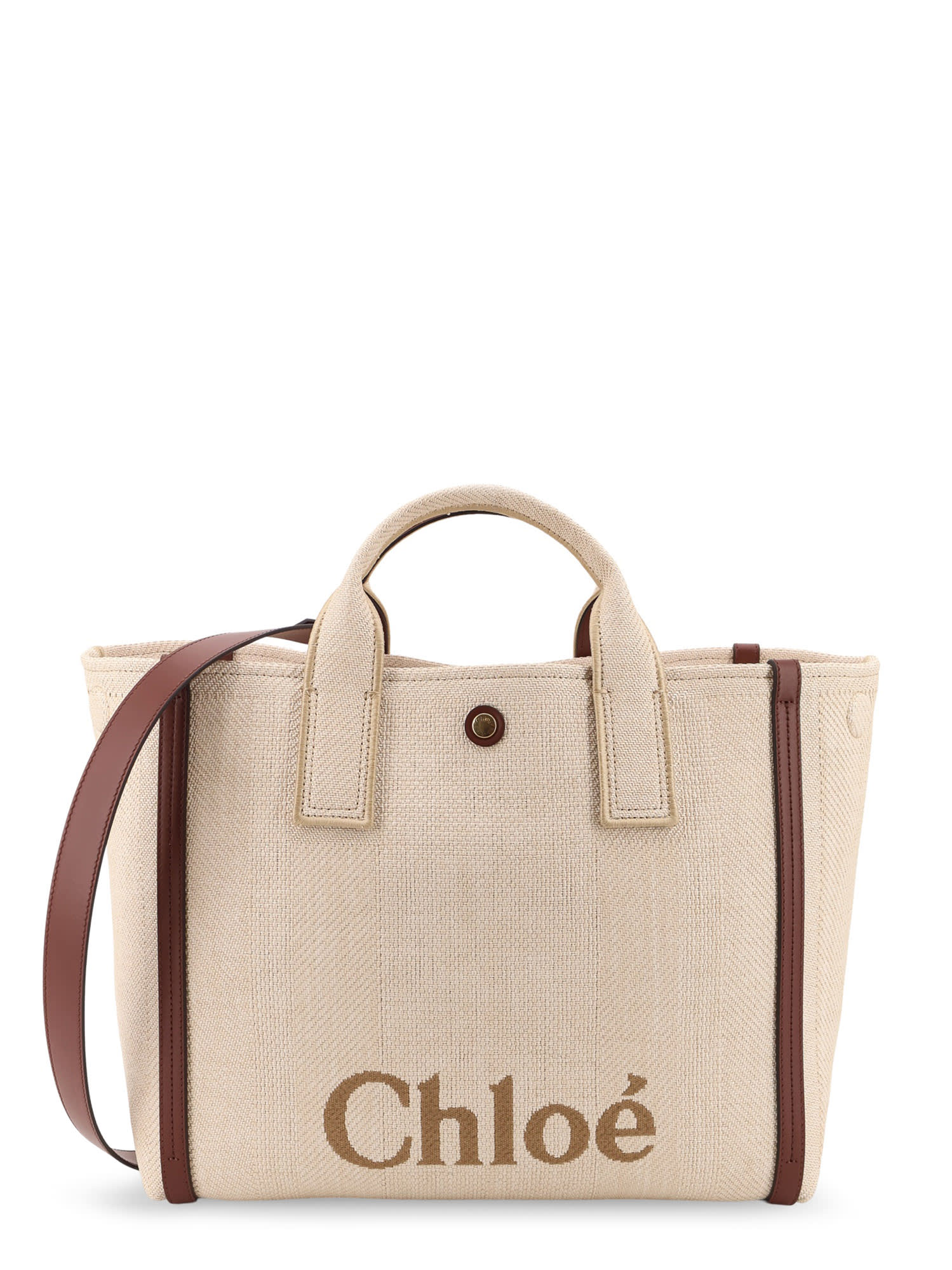 ハンドバッグ CHLOE' Chloe Carry canvas shoulder bag logo embroidery Chloé Chloè Carry Canvas Shoulder Bag With Logo Embroidery