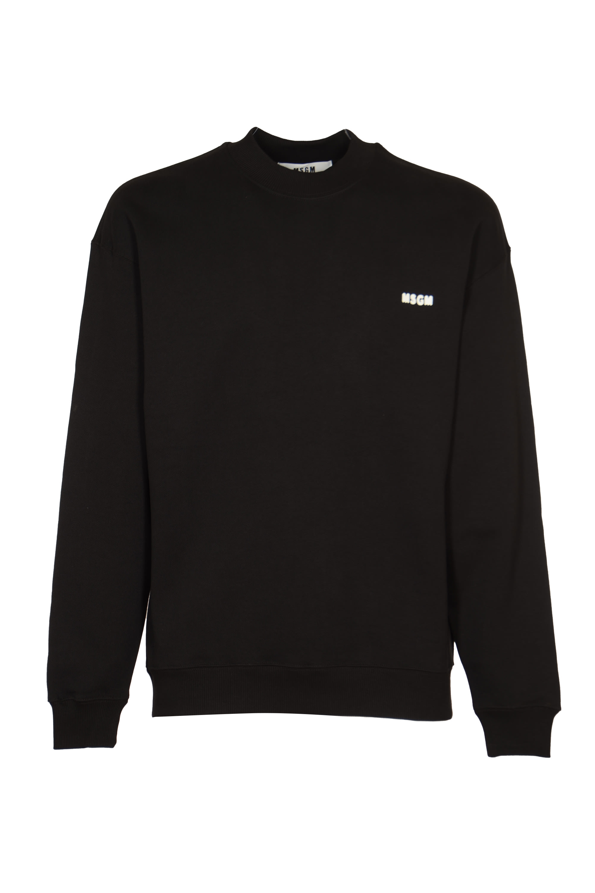 MSGM Logo Detail Rib Trim Sweatshirt | italist