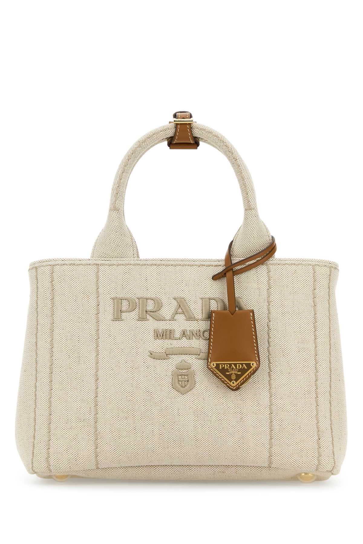 トートバッグ PRADA FW25 Sand canvas handbag (1BE074VOAH2DLI F0018) Prada Sand Canvas Shopping Bag | italist