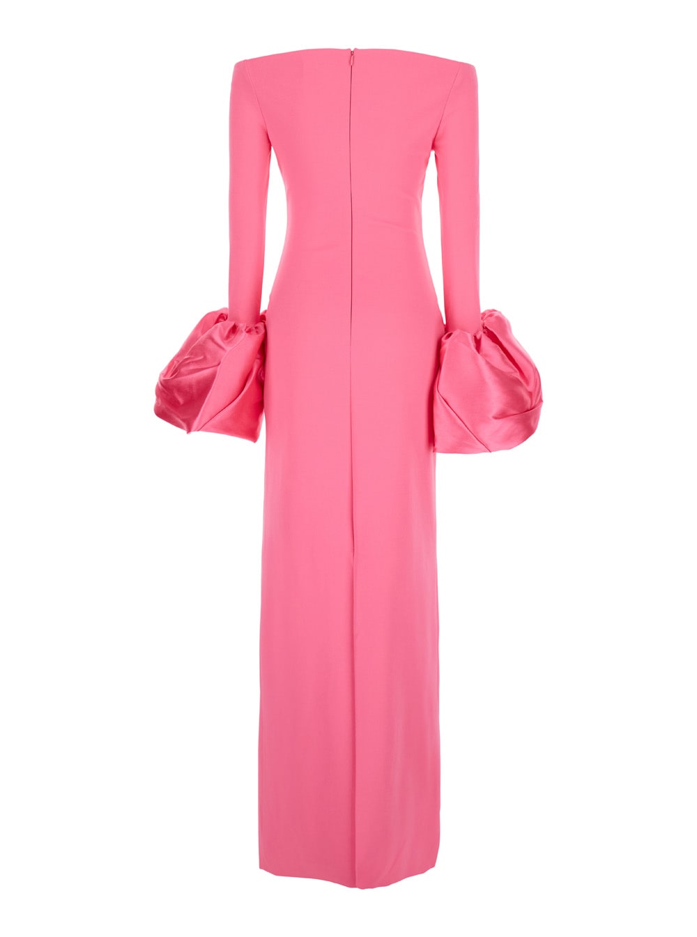 Solace London 'talia' Maxi Pink Dress With Oversized Cuffs