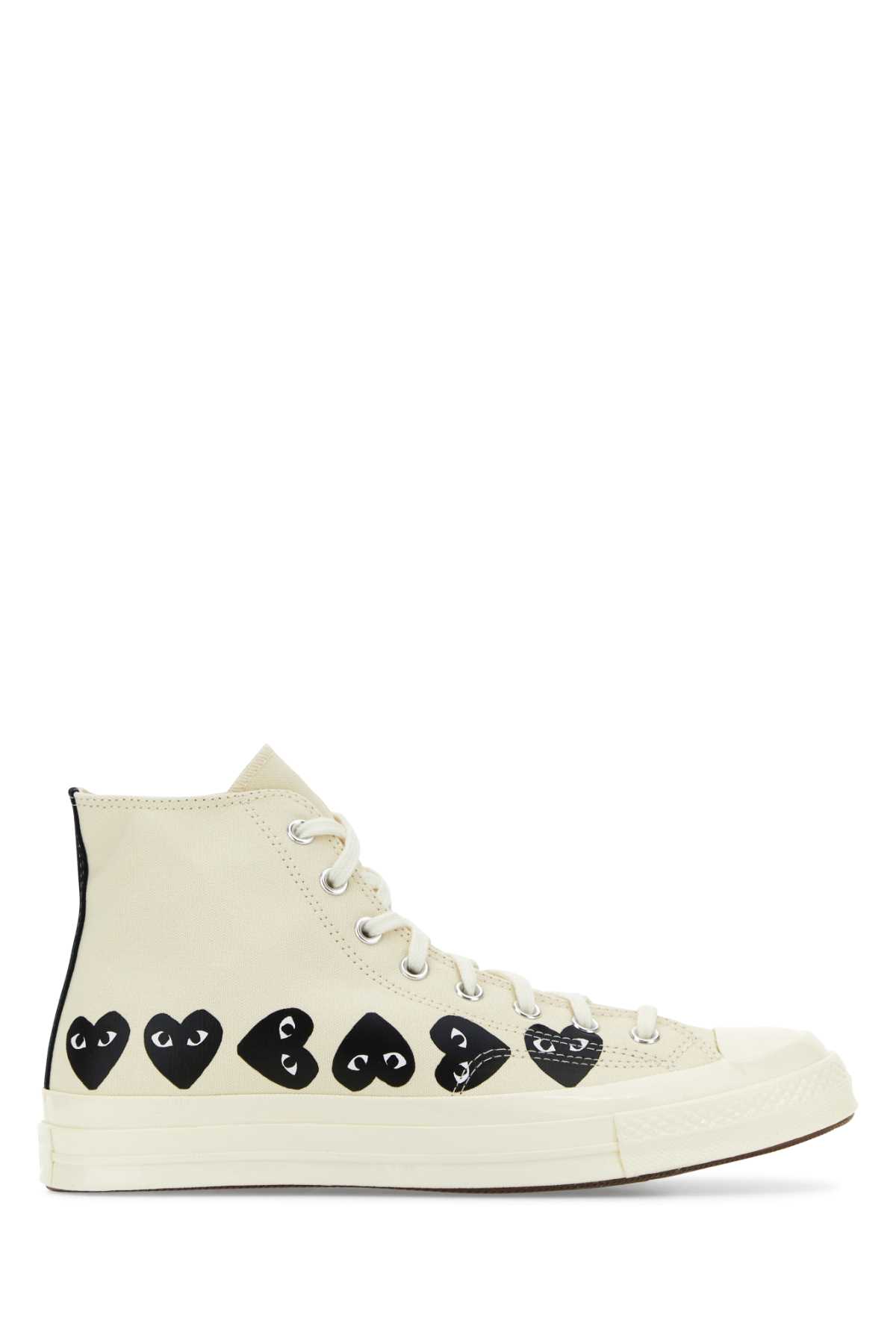 スニーカー PLAY COMME des GARCONS Ivory canvas sneakers (P1K123 WHITE) COMME des GARCONS PLAY Converse Large Emblem Low Top Canvas