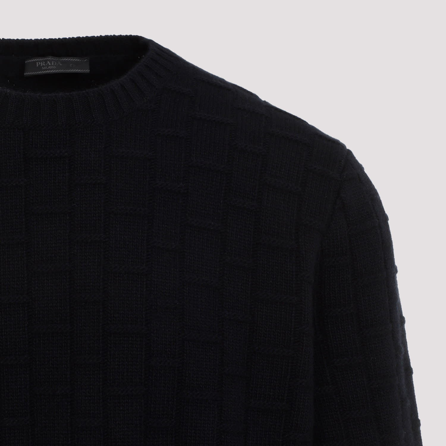 Tシャツ・カットソー PRADA SS25 Midnight blue wool shirt (UMG382SOOO16EO F0008) Aviator Blue Cotton T-shirt | PRADA