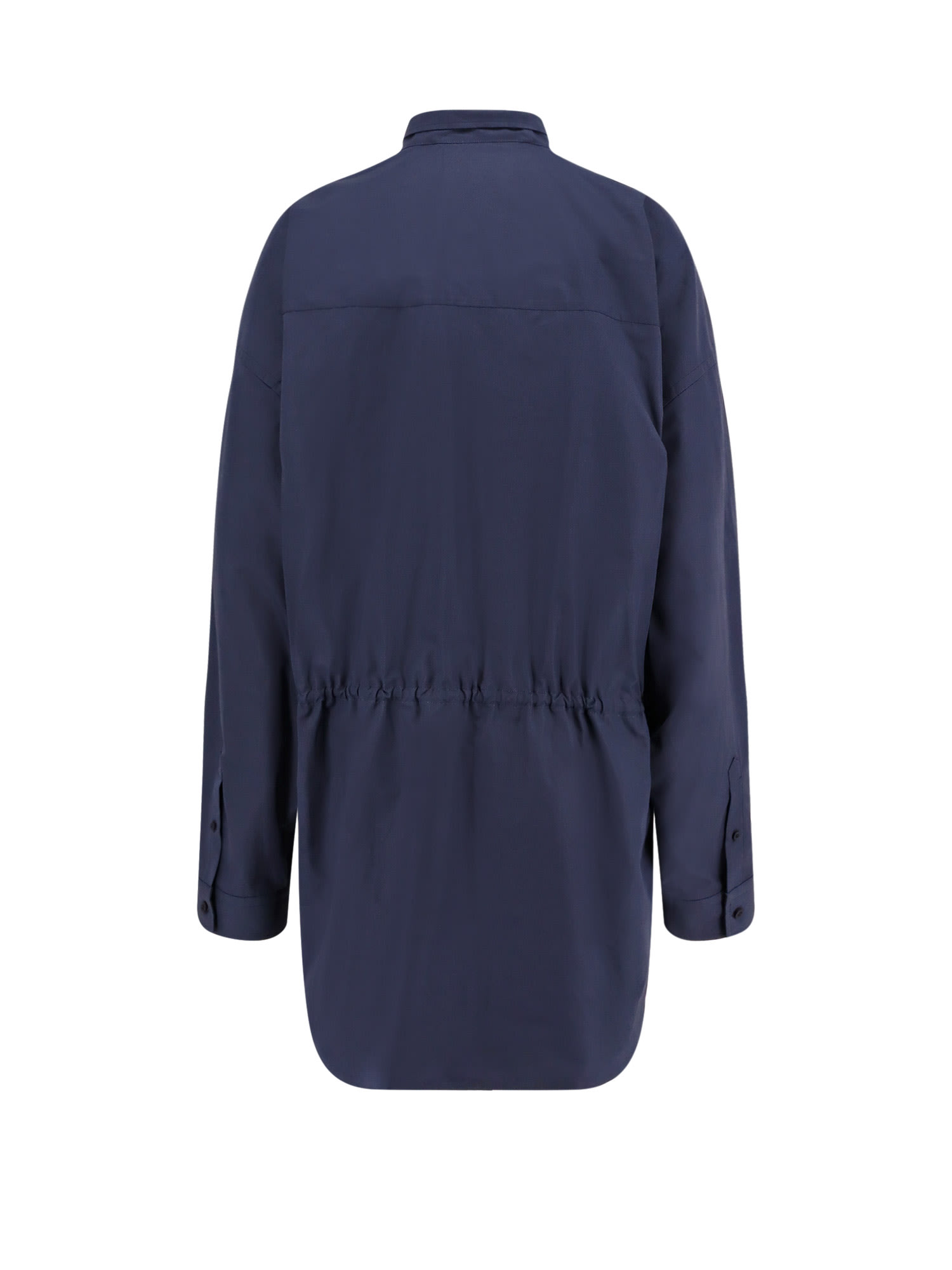 【送料&関税込】Balenciaga Mini Chemisier Dress BALENCIAGA Asymmetric gathered cotton-poplin mini shirt
