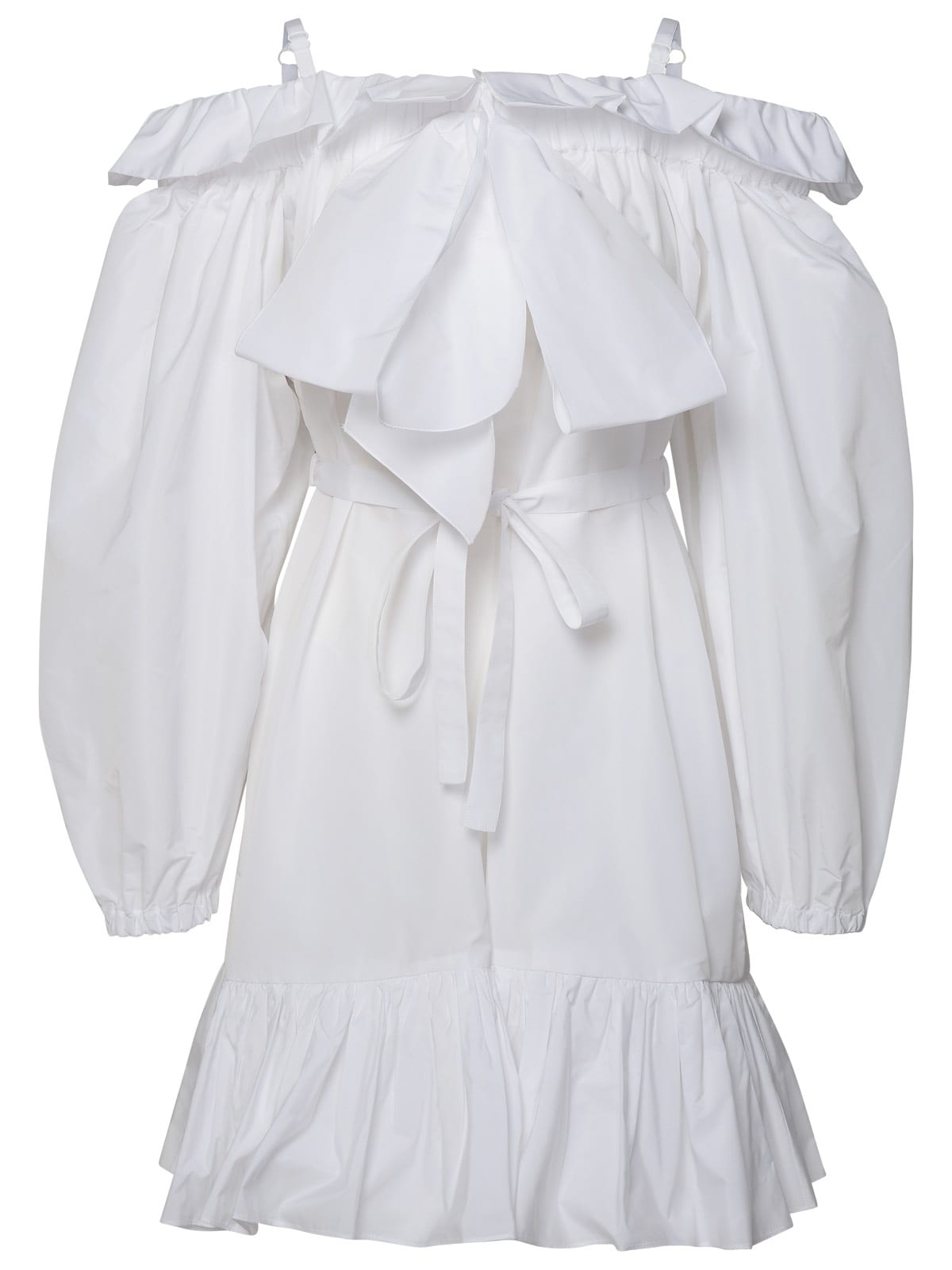 white polyester dress