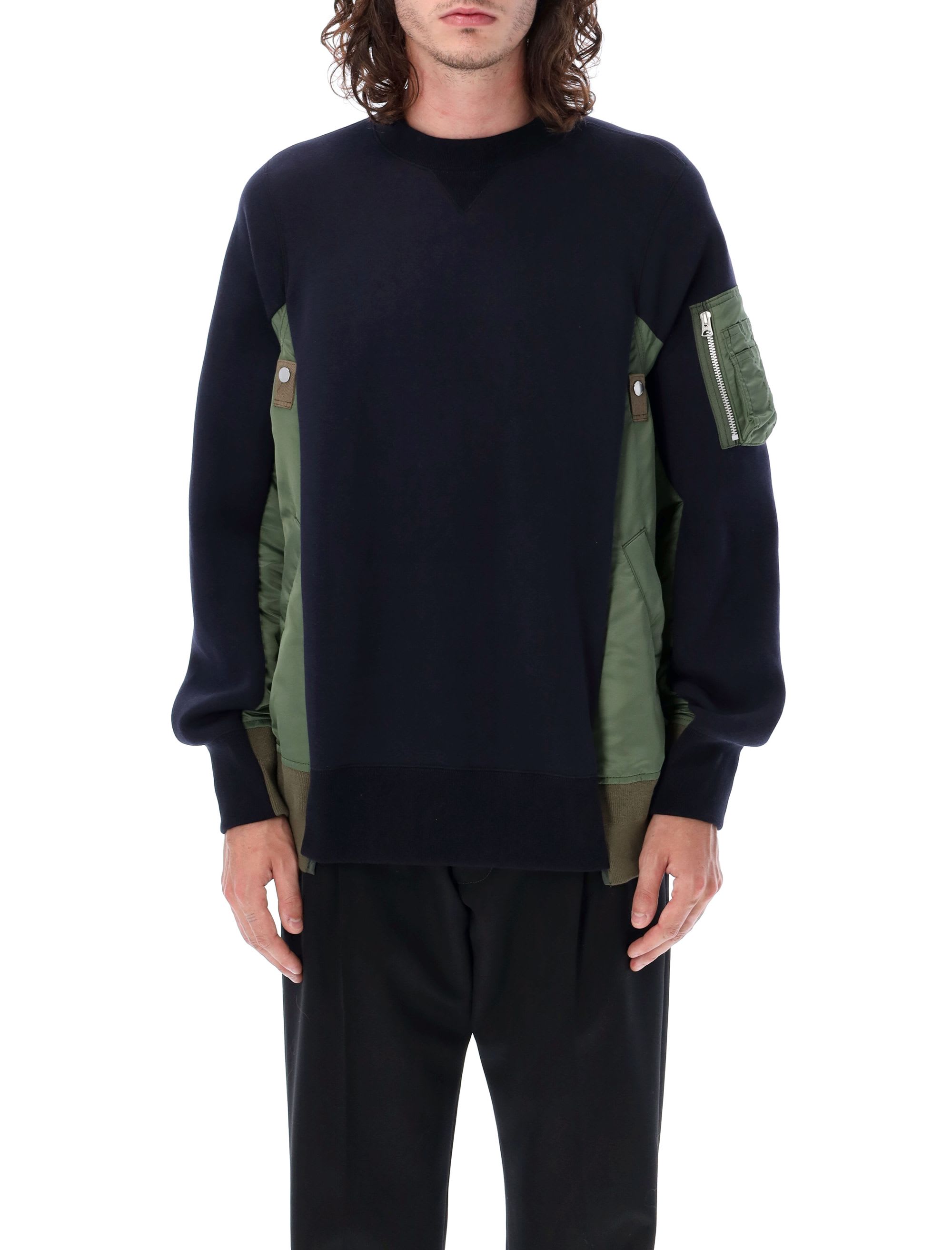 Sacai Sponge Sweat X Nylon Twill Pullover | italist, ALWAYS LIKE A