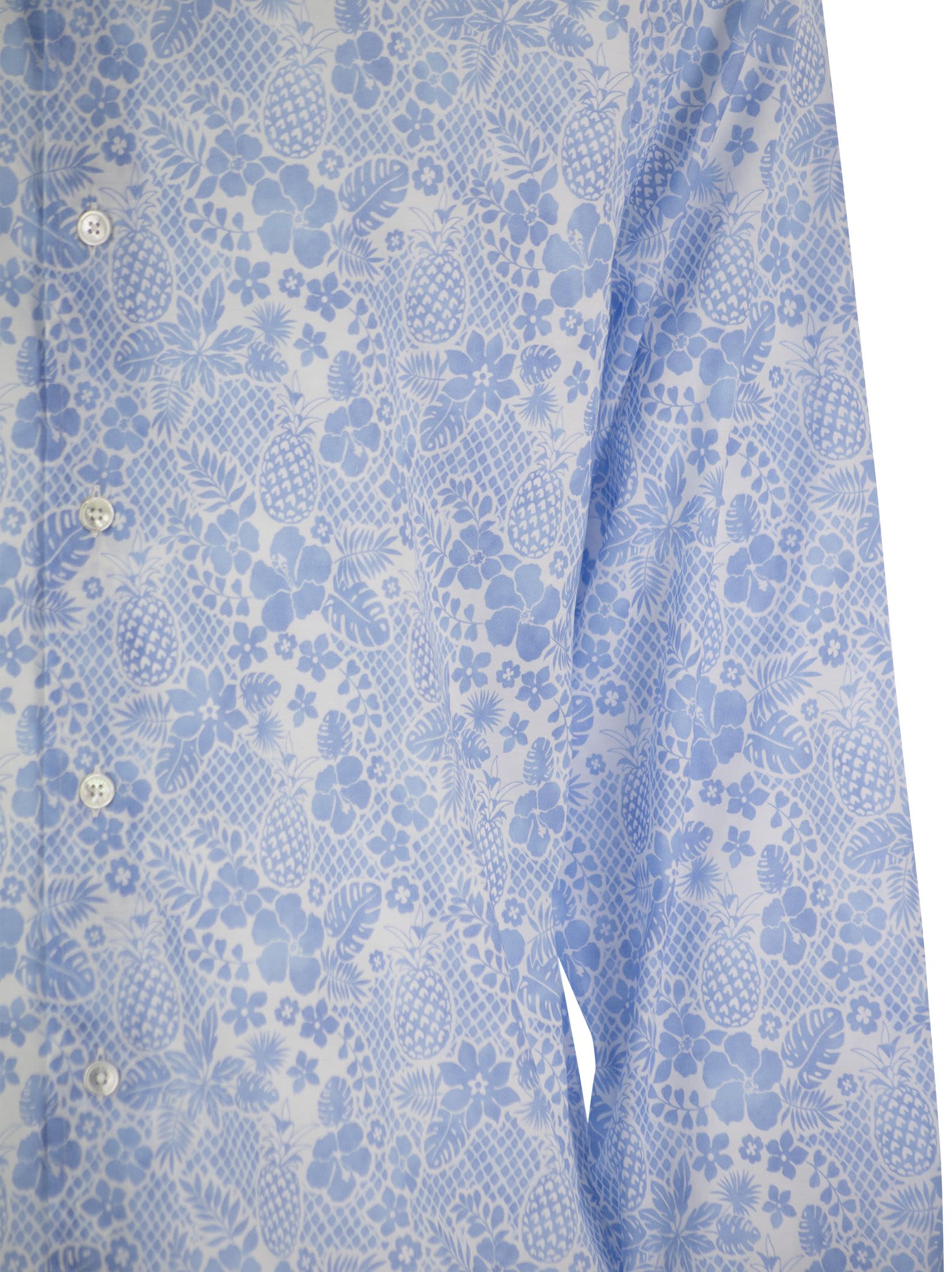 Fedeli Printed Stretch Cotton Voile Shirt | italist, ALWAYS