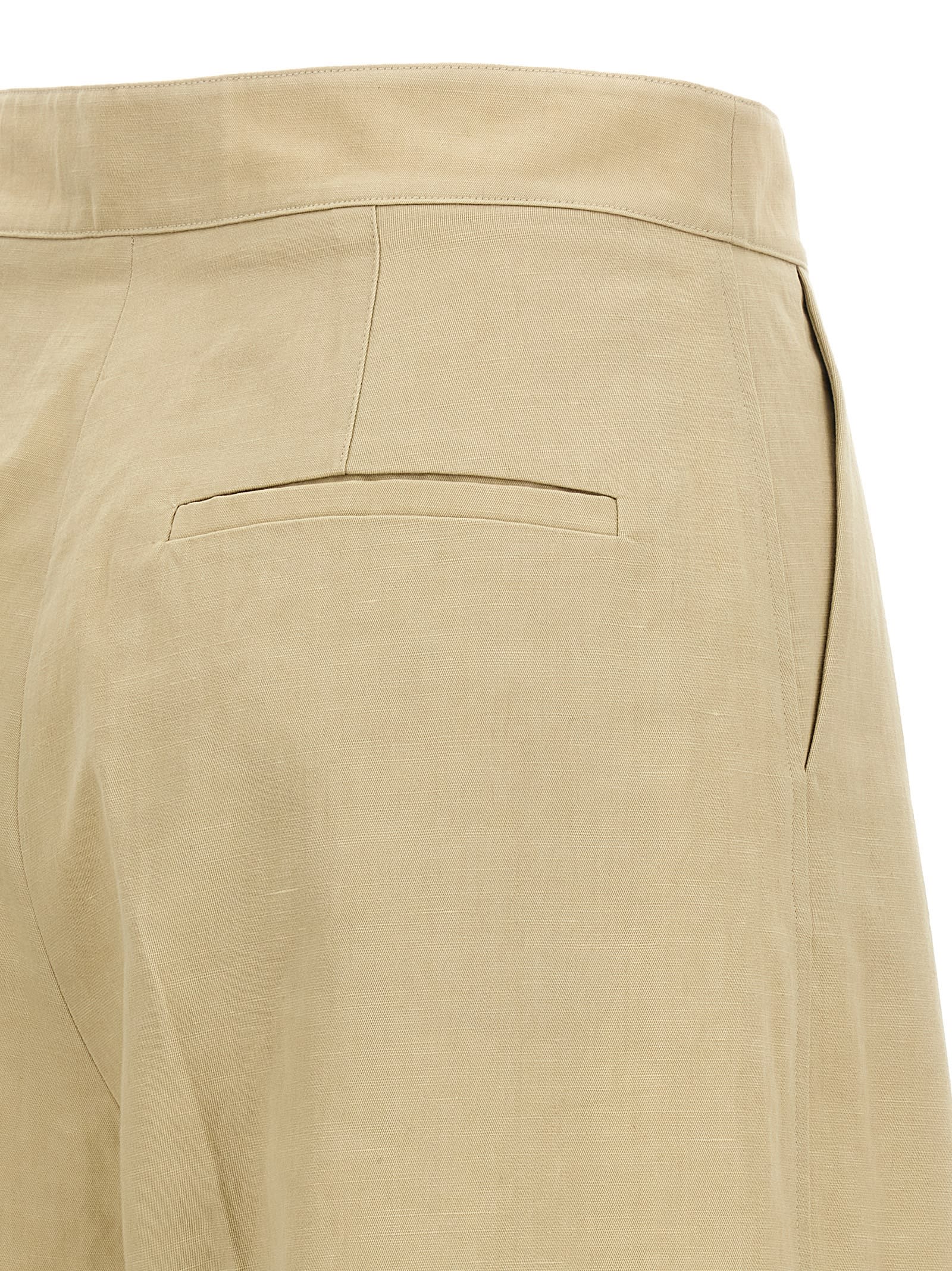 パンツ YVES SALOMON SS25 Linen trousers (25E25EYP037XXCOLI A2235) softshell fabric fitted trousers - black - Yves Salomon