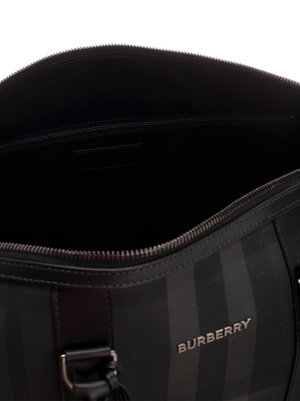 Boston Burberry Check Duffel Bag in Grey - Burberry