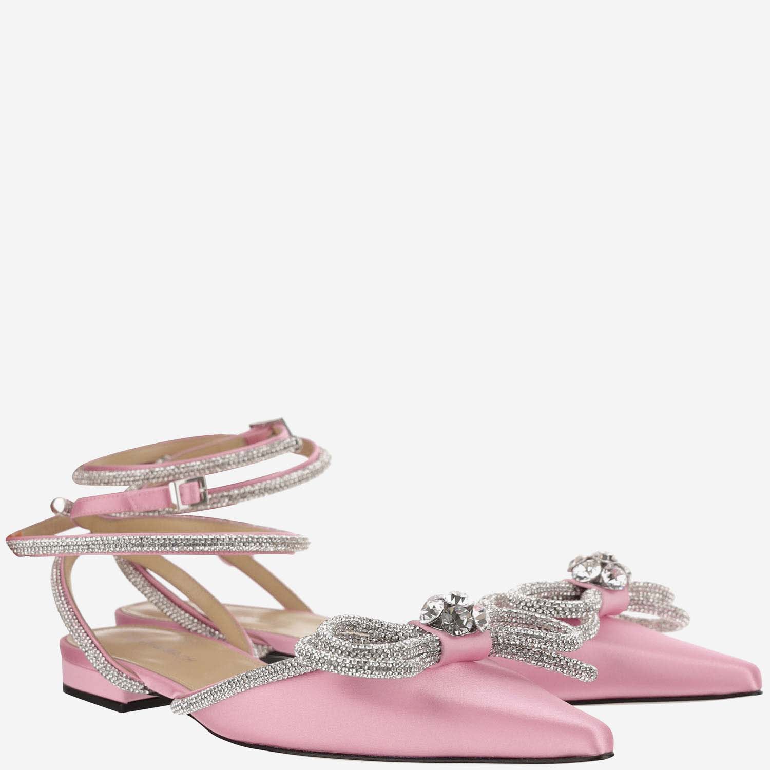 MACH & MACH R24S0017CRP922SATINPINK 関税送料込 Mach & Mach Silk Slingback With Bow | italist