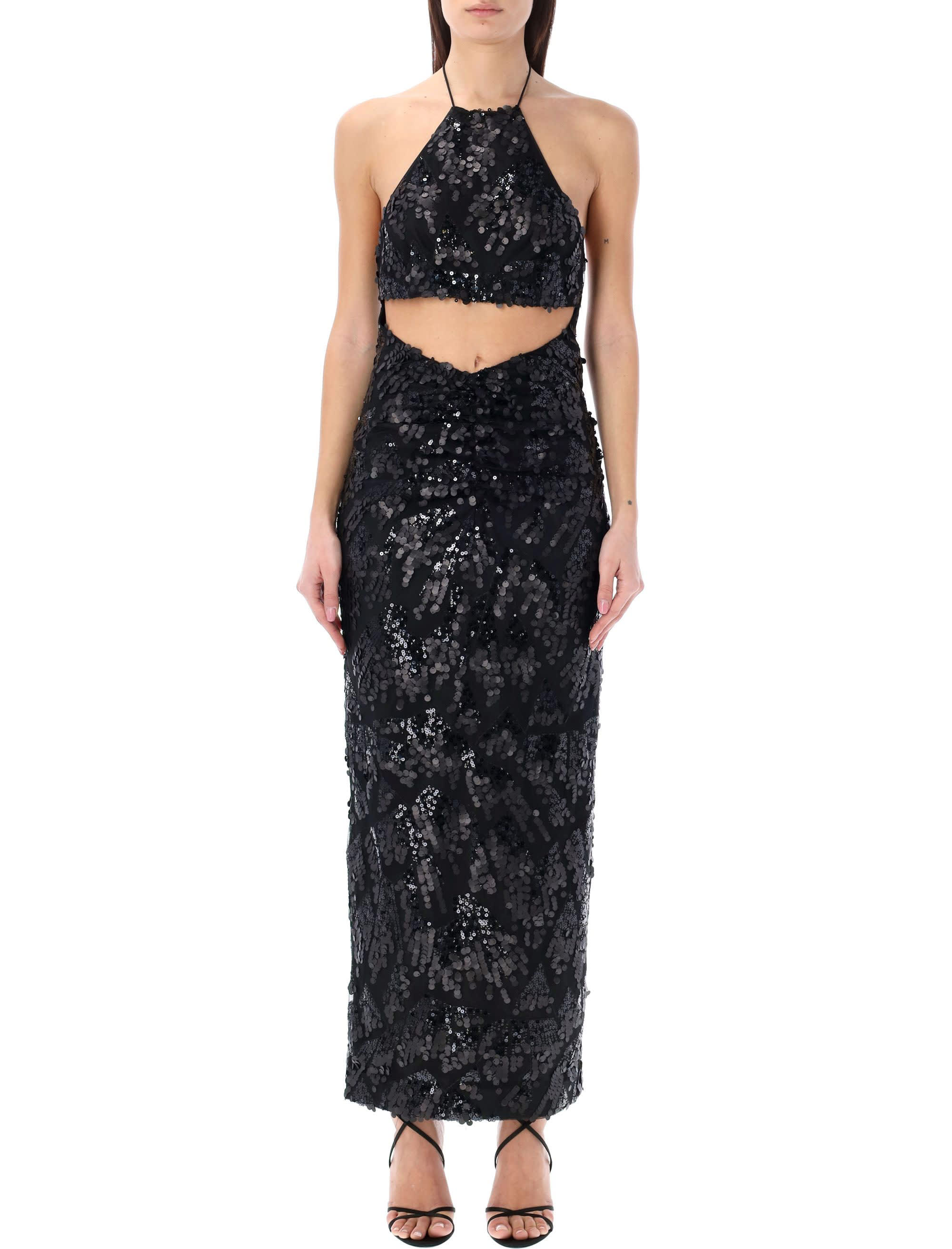 sequins halterneck dress