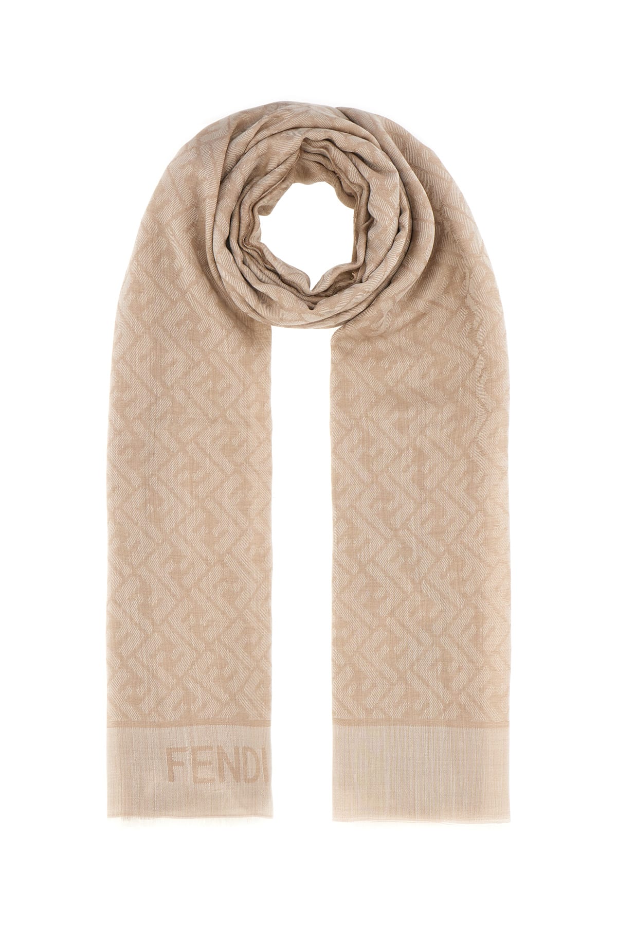 【送料&関税込】Fendi Cappuccino Silk Blend Scarf Fendi Cappuccino Silk Blend Scarf | italist