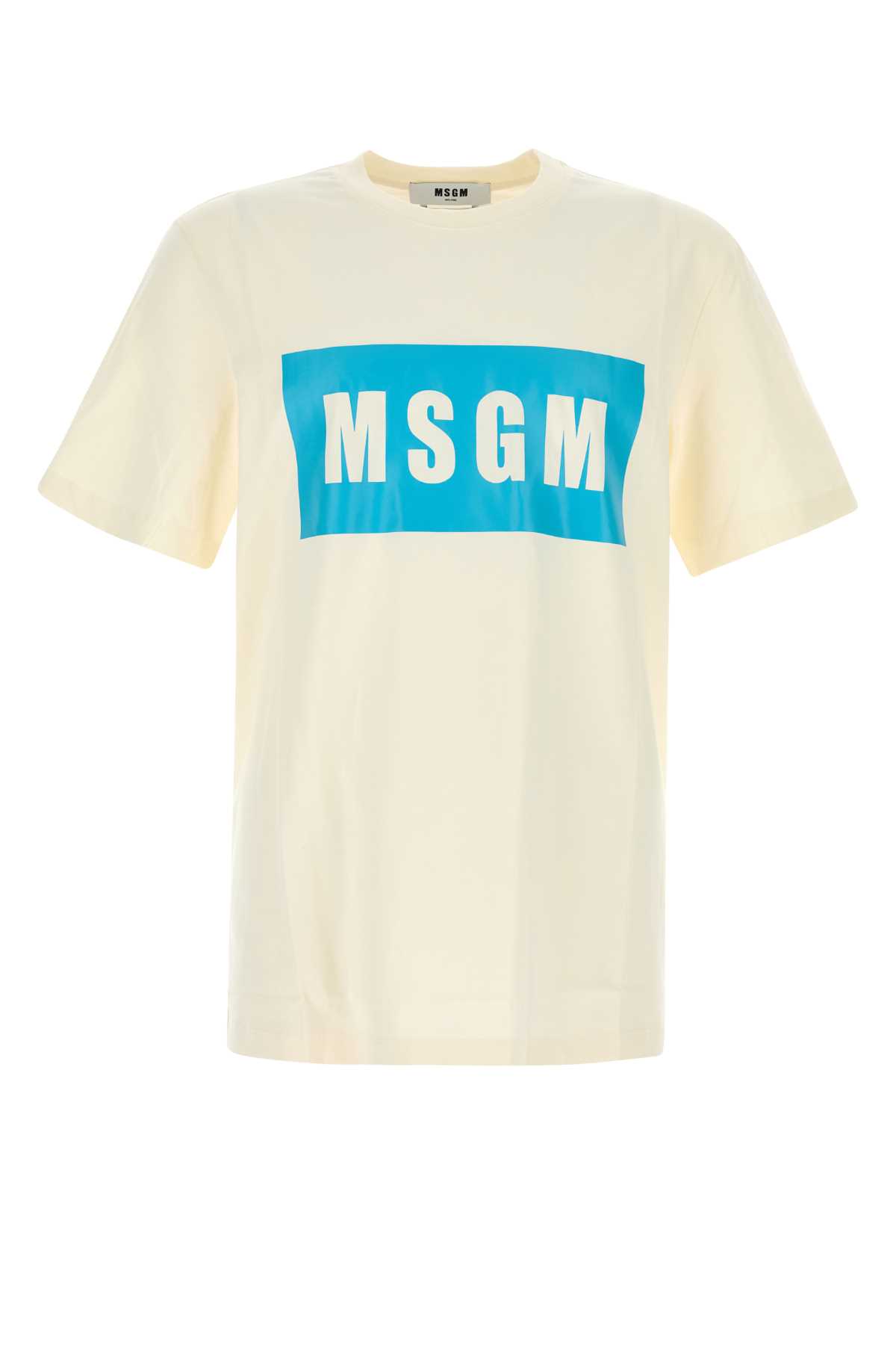 【送料&関税込】MSGM Cream Cotton T-shirt MSGM Cream Cotton T-shirt | italist