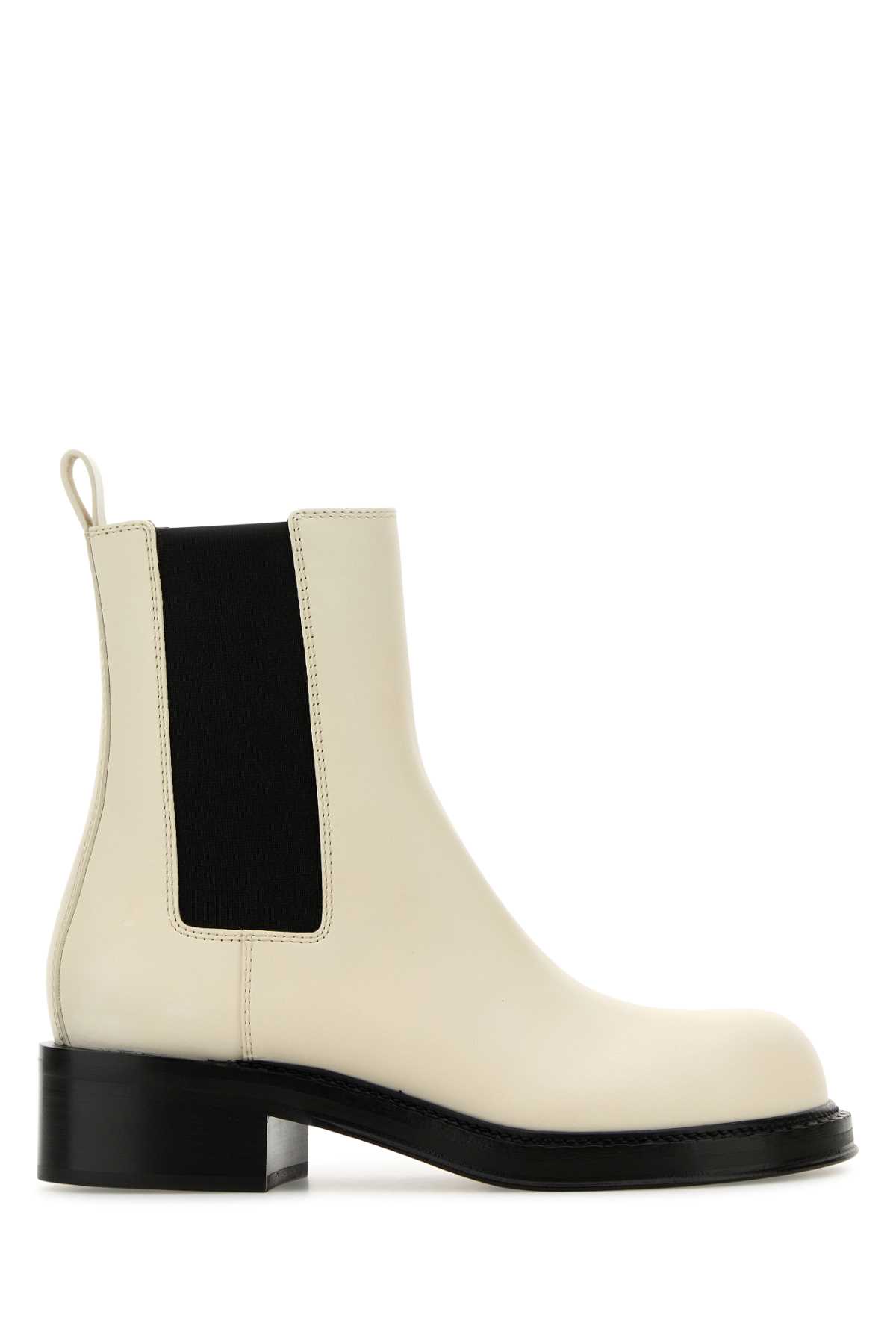 ロングブーツ BOTTEGA VENETA Ivory Leather Cliff Ankle Boots Bottega Veneta Ivory Leather Cliff Ankle Boots | italist