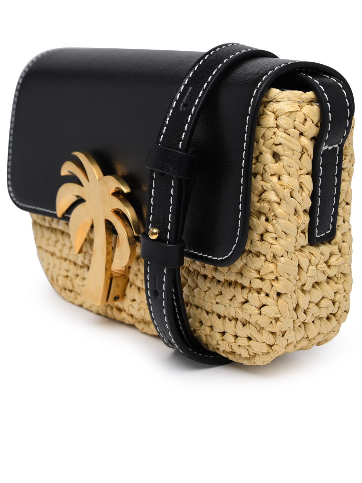 LEATHER BRIDGE BAG in black - Palm Angels® Official