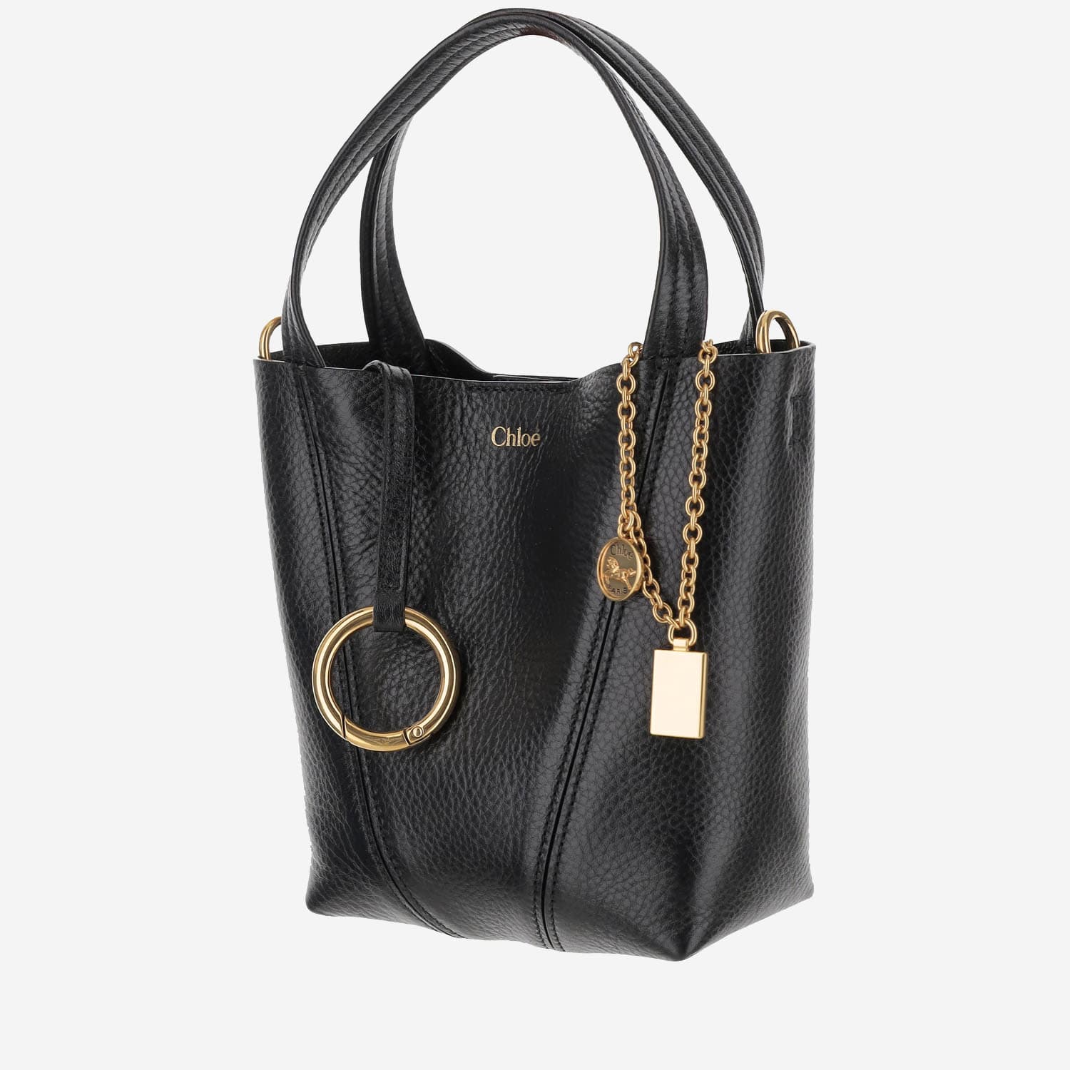 【送料関税込み】Chloe Spin Garnet Small Tote Bag Chloé Spin Garnet Leather Small Tote Bag | italist
