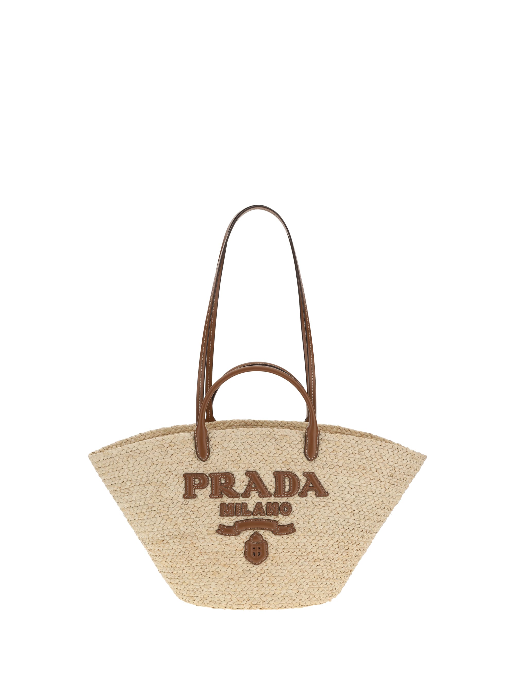 トートバッグ Prada Two-Tone Raffia Shopping Bag Prada Two-tone Raffia Shopping Bag | italist