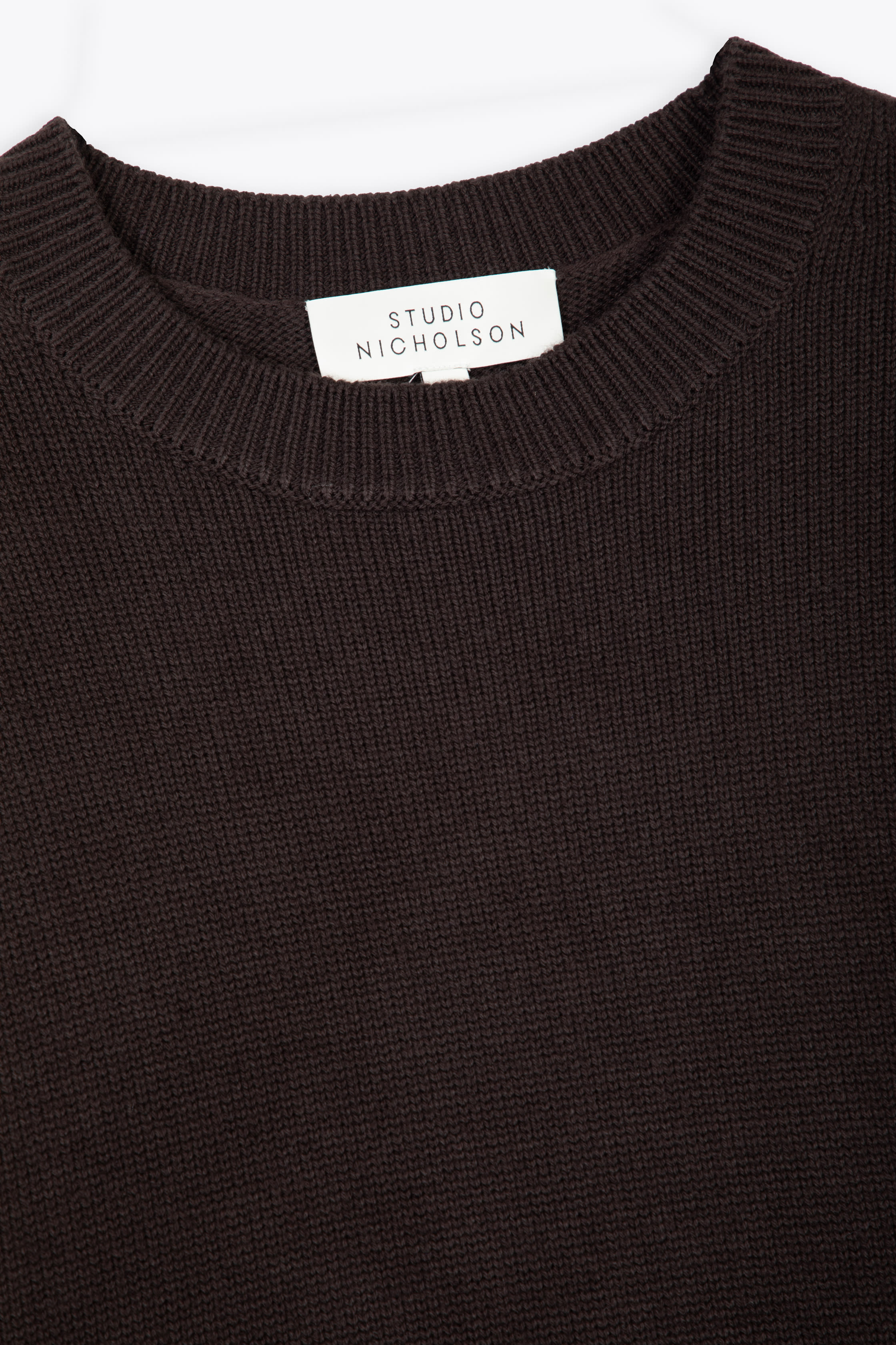 5gg Oversize Crew Neck Dark brown wool crewneck sweater - Alto