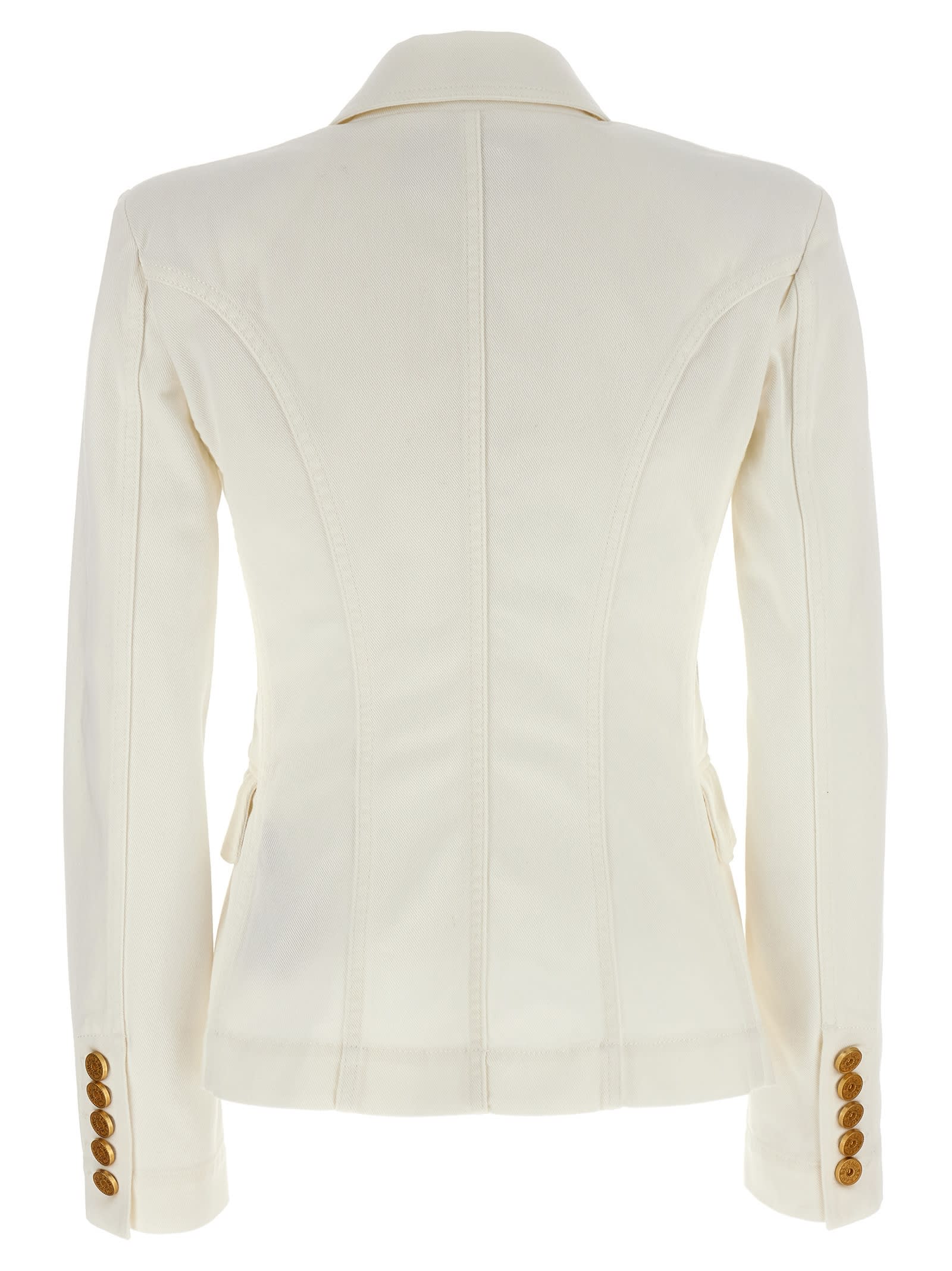 ジャケット BALMAIN Double-breasted denim blazer (CF1SG170DB69 0FA) Double-breasted denim jacket in blue - Balmain | Mytheresa