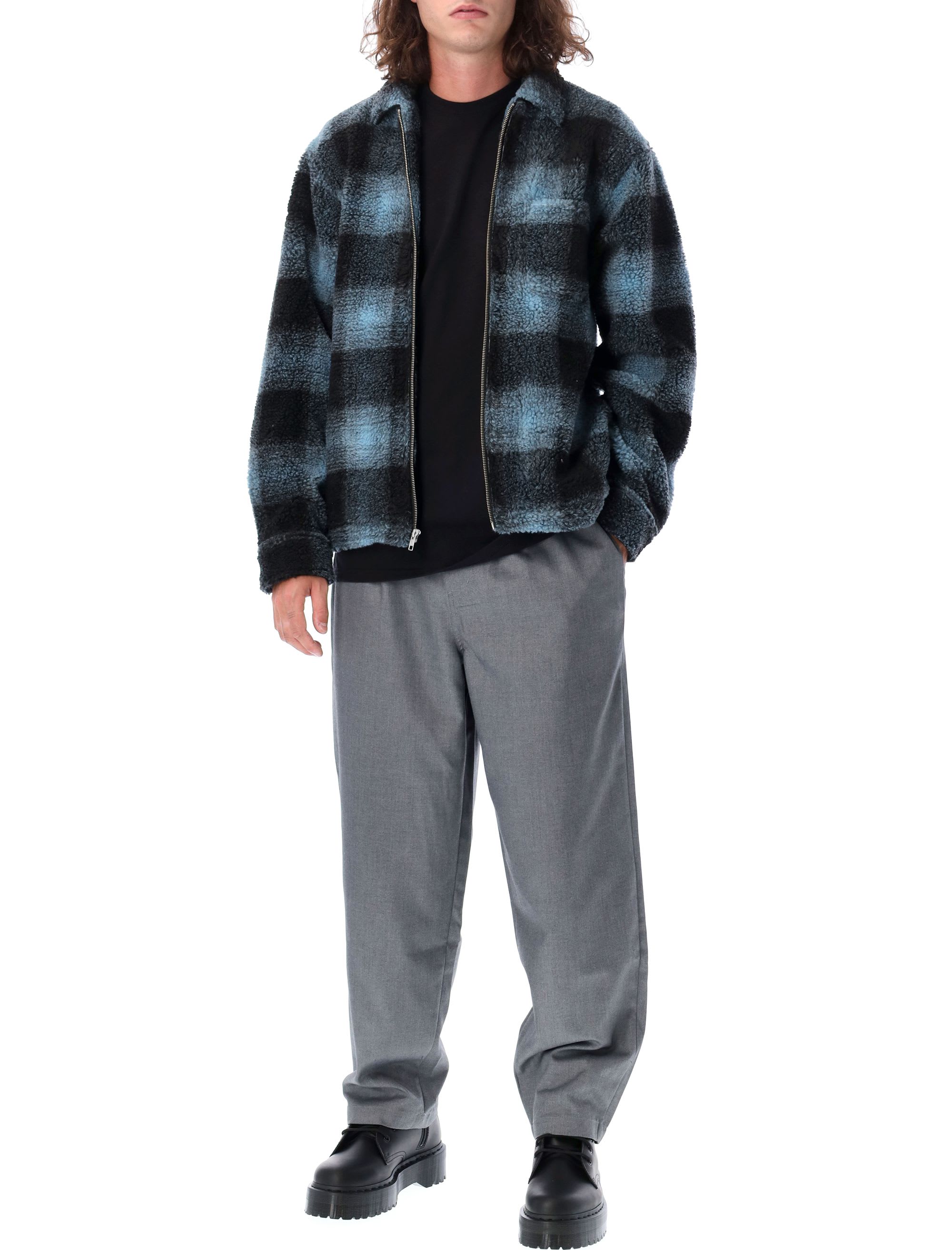 Stussy Shadow Plaid Sherpa Zip Shirt | italist