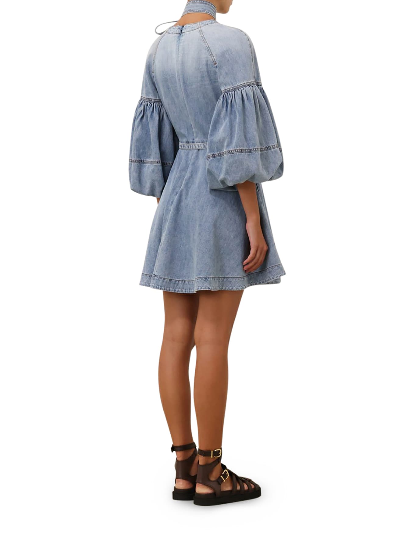 【送料&関税込】Zimmermann Mini Denim Dress With Neck Ties Zimmermann Mini Denim Dress With Neck Ties | italist, ALWAYS