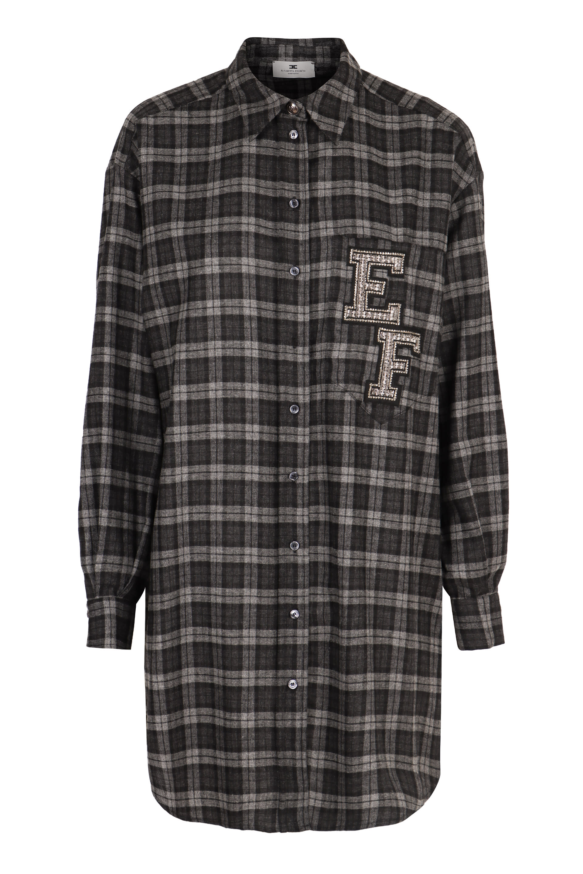 checked cotton shirtdress