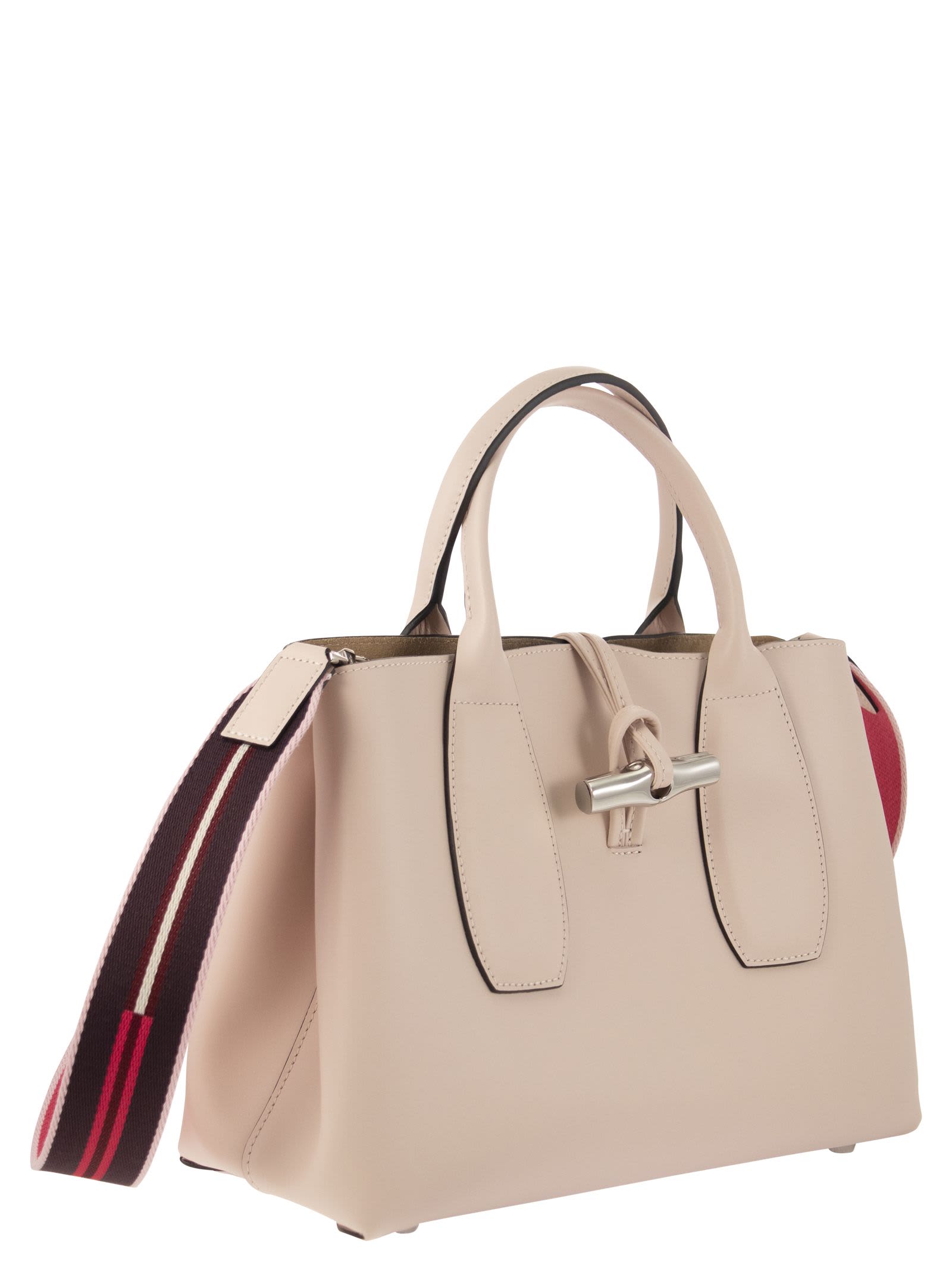 Longchamp Roseau Medium Top Handle Bag In Pink