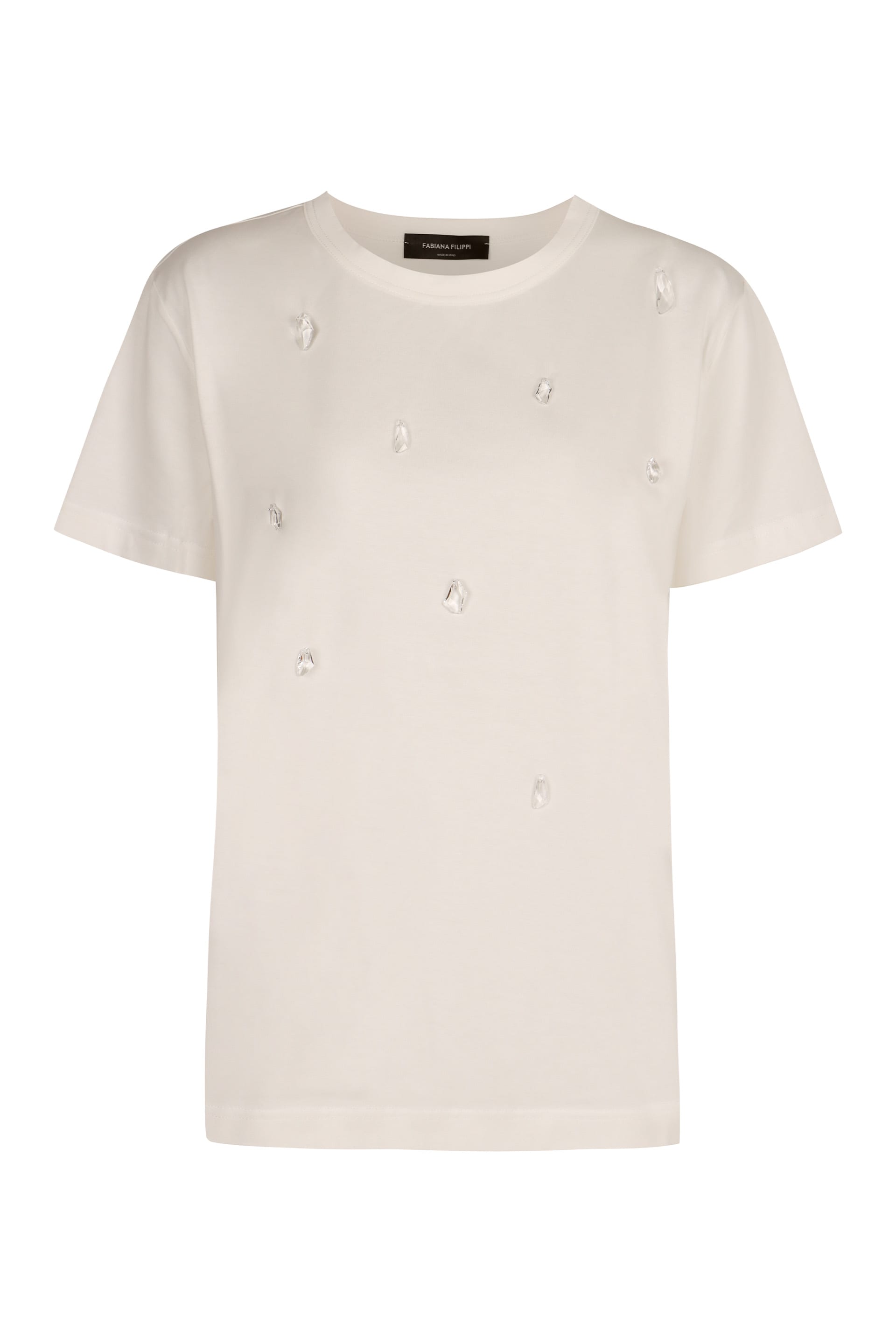 Tシャツ・カットソー FABIANA FILIPPI SS25 POLO (MAD265F011L165 825) Fabiana Filippi short-sleeve Cotton T-shirt | White
