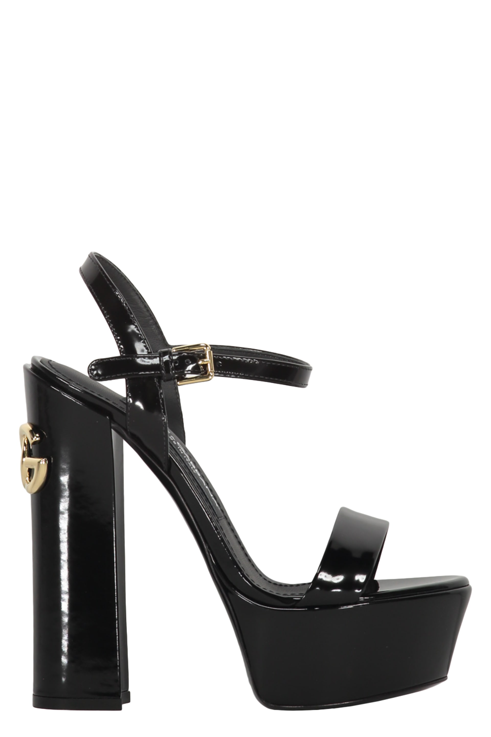 Dolce & Gabbana Polished Calfskin Platform Sandals | italist